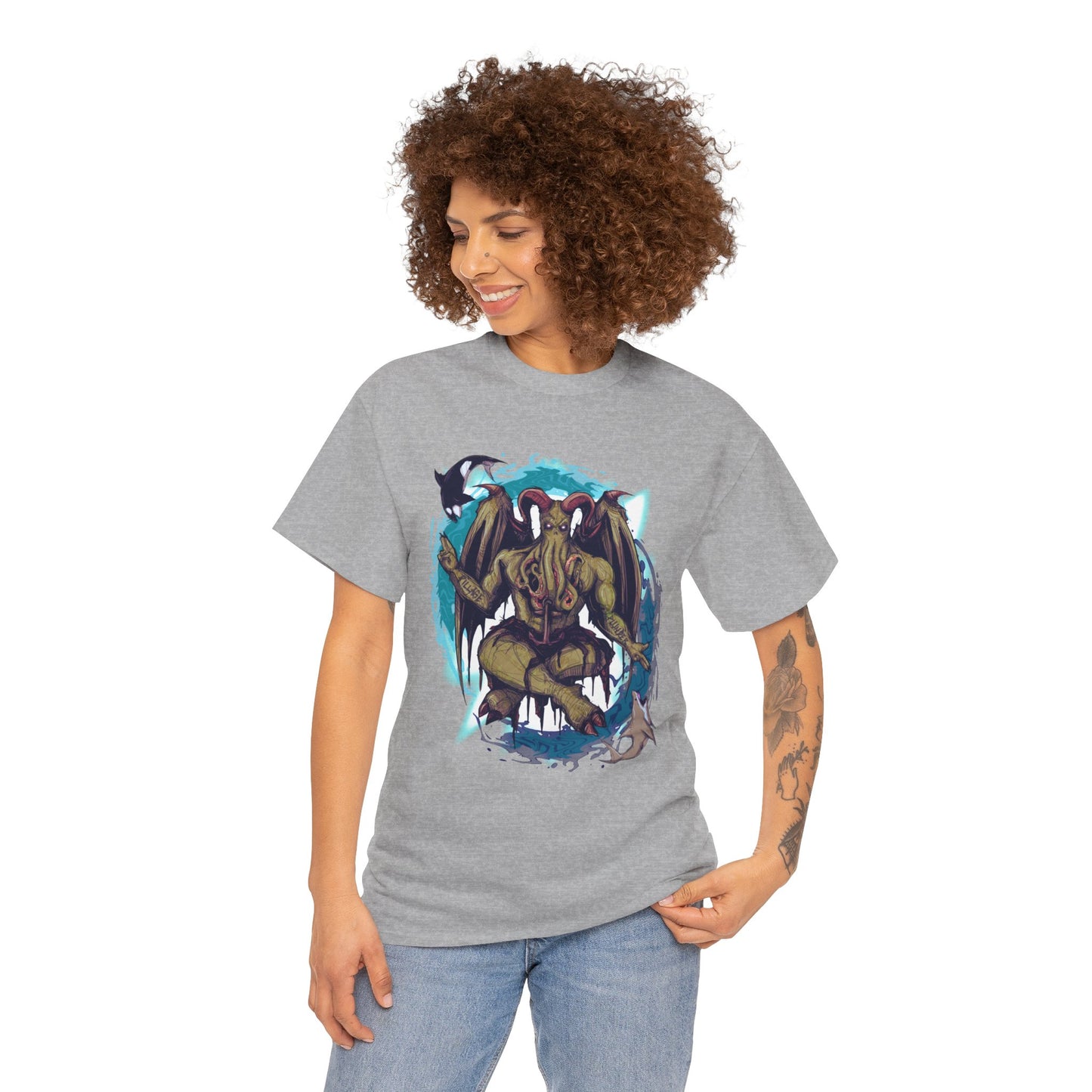 Baphomet Cthulhu Unisex Heavy Cotton Tee
