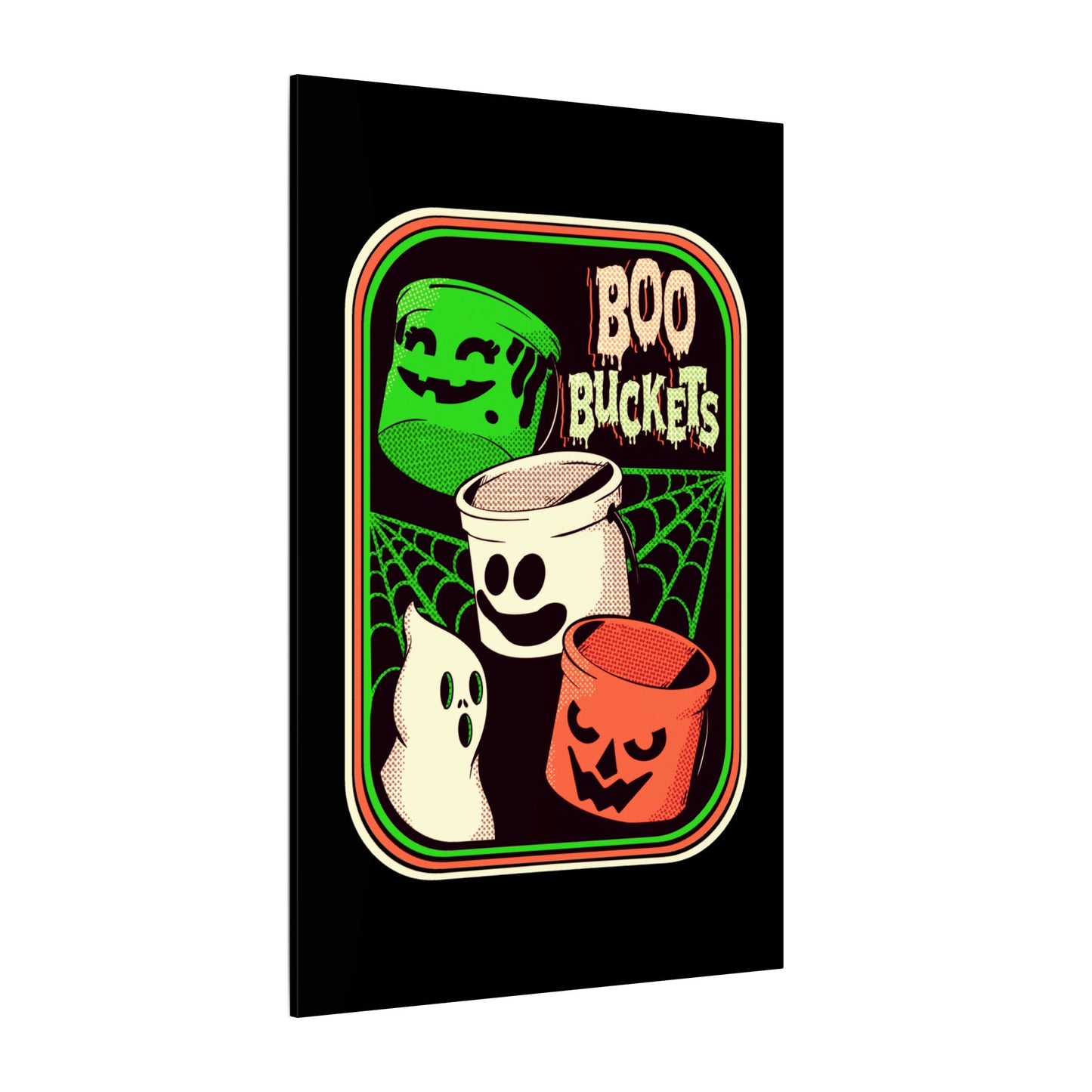 Retro Boo Buckets Matte Canvas Stretched