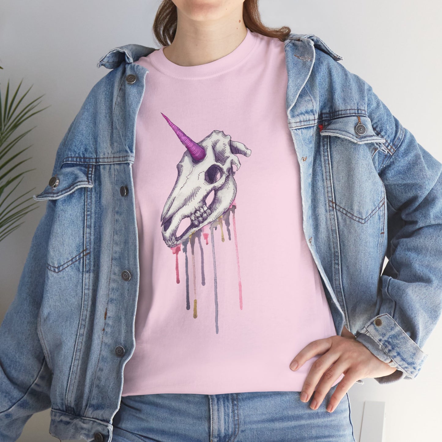 Unicorn Skull Unisex Heavy Cotton Tee