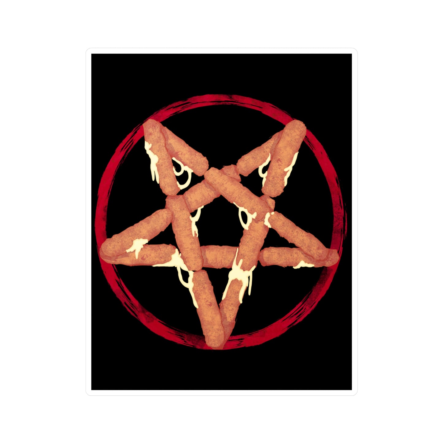 Mozzarella Stick Pentagram Kiss-Cut Vinyl Decal
