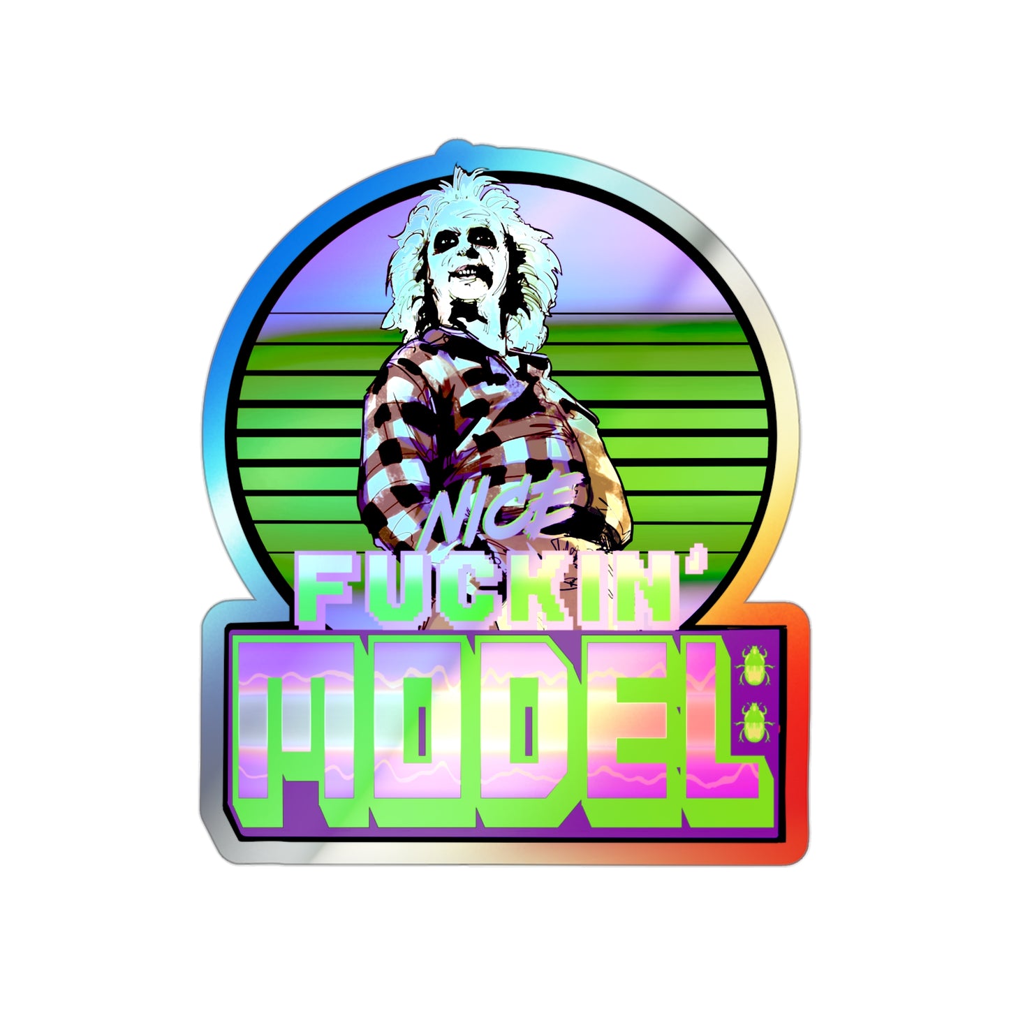 Nice Model Holographic Die-cut Stickers