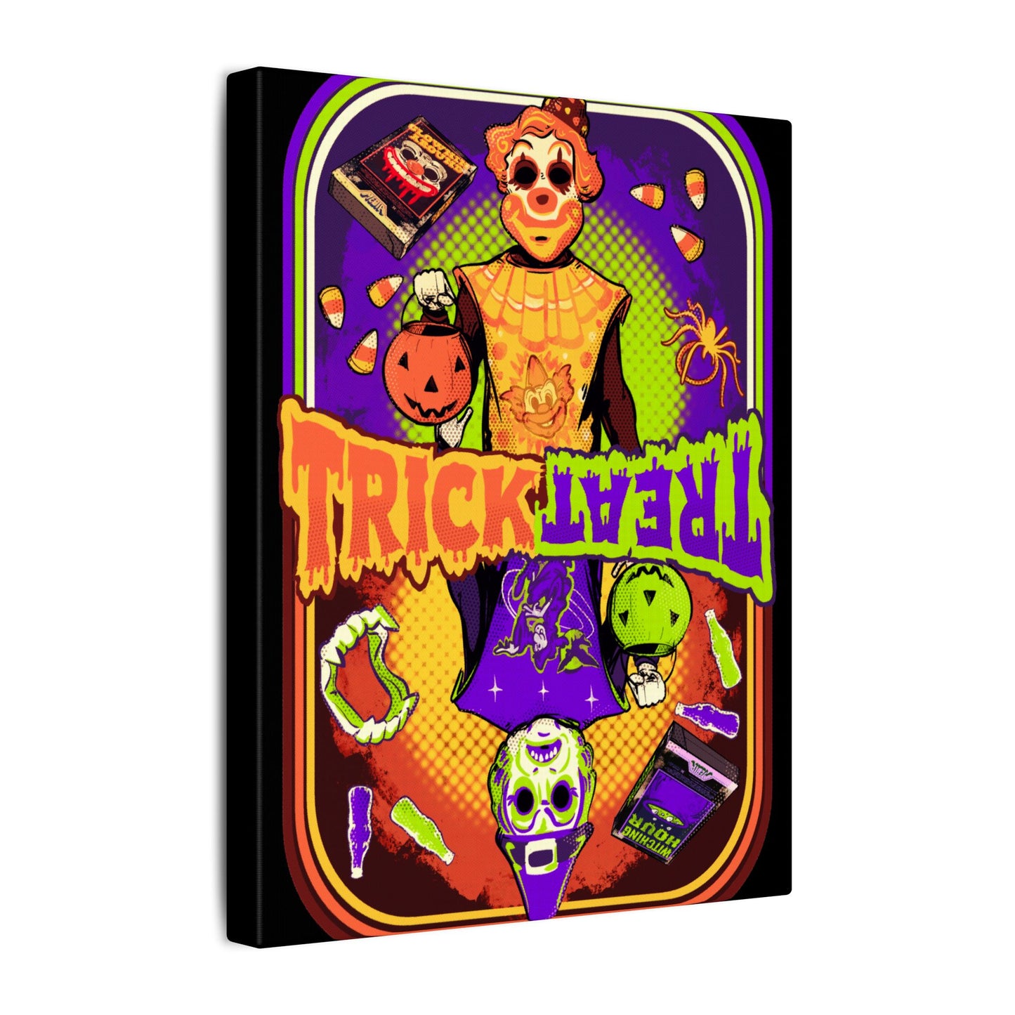 As Above So Below Retro Halloween Matte Canvas Stretched
