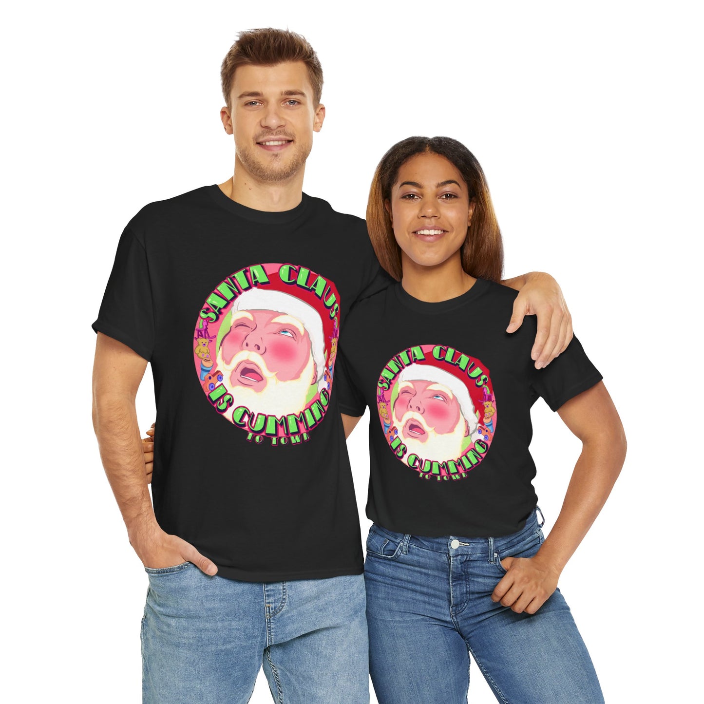 Santa Is Cumming Unisex Heavy Cotton Tee