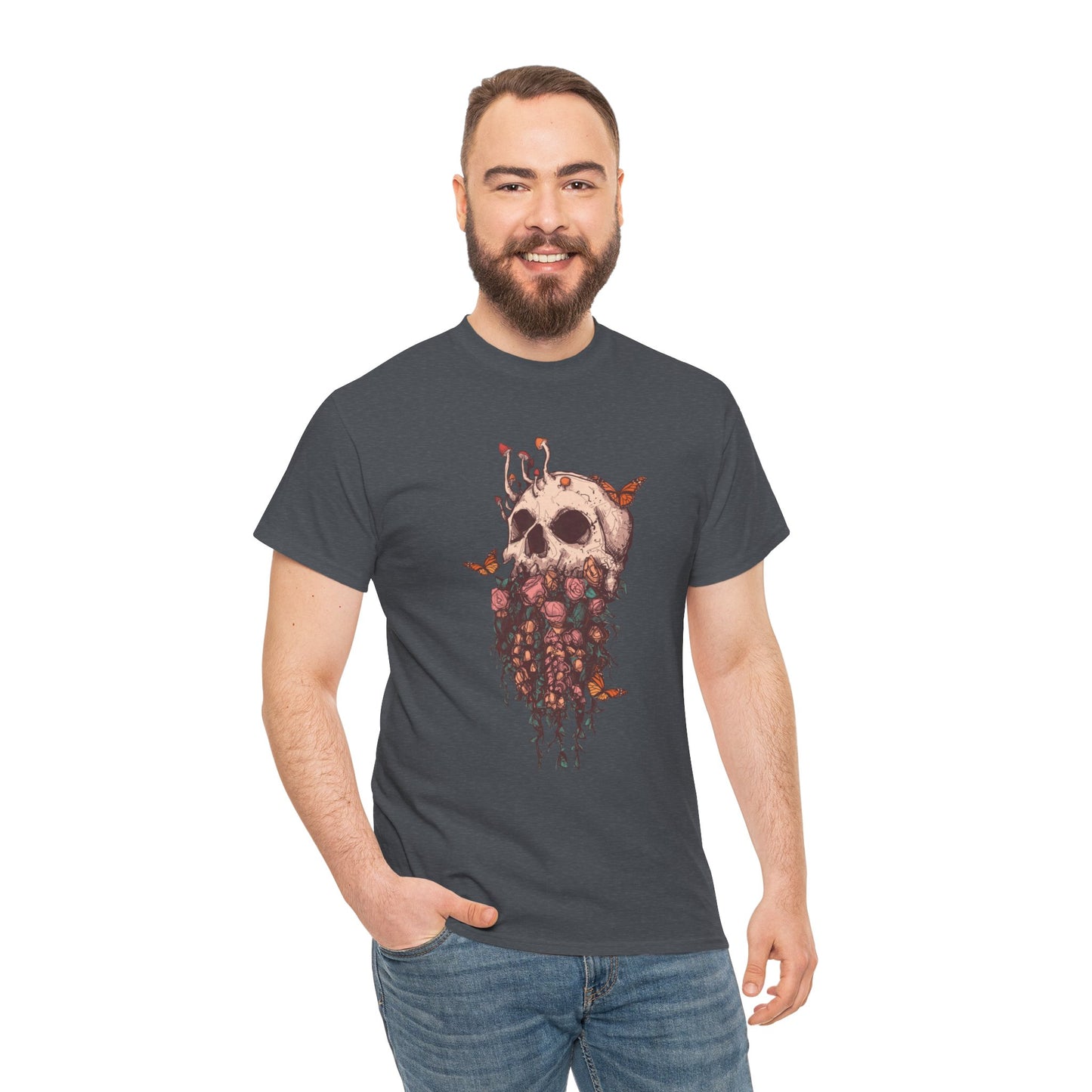 Elemental Skull Nature Unisex Heavy Cotton Tee