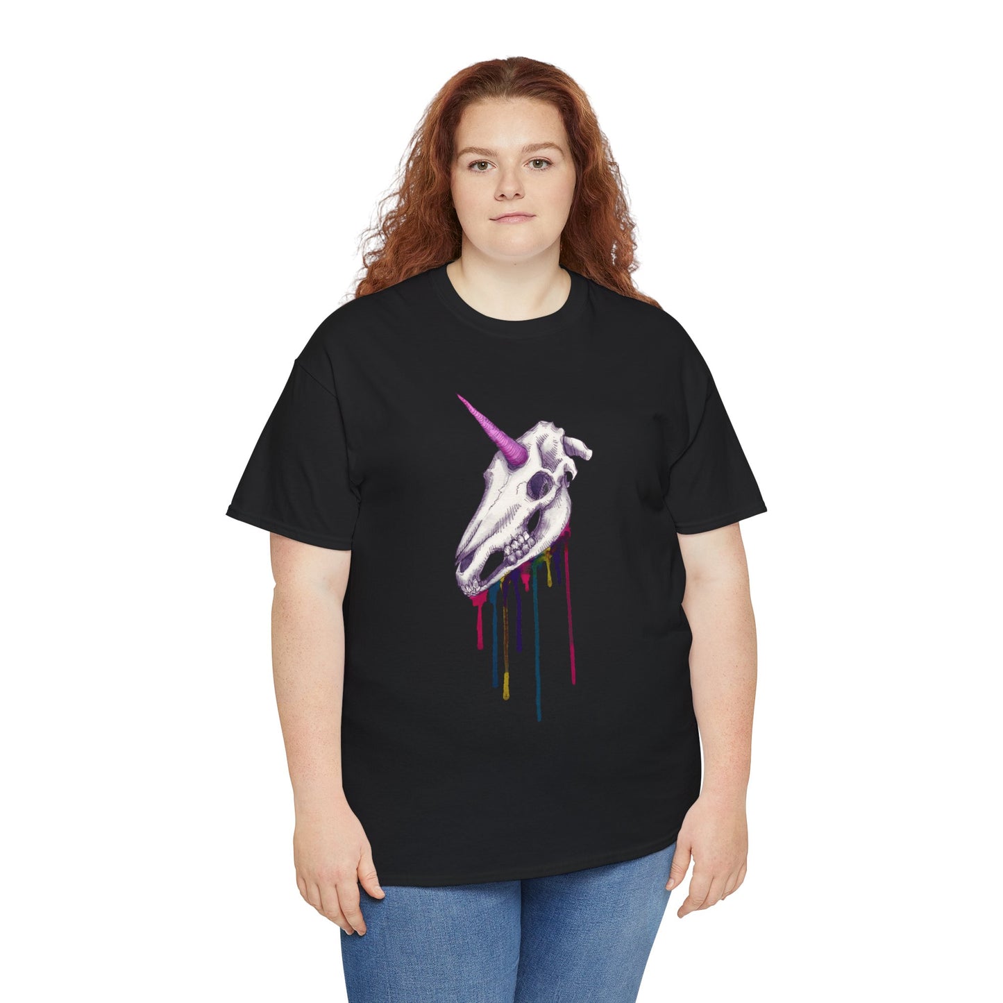 Unicorn Skull Unisex Heavy Cotton Tee