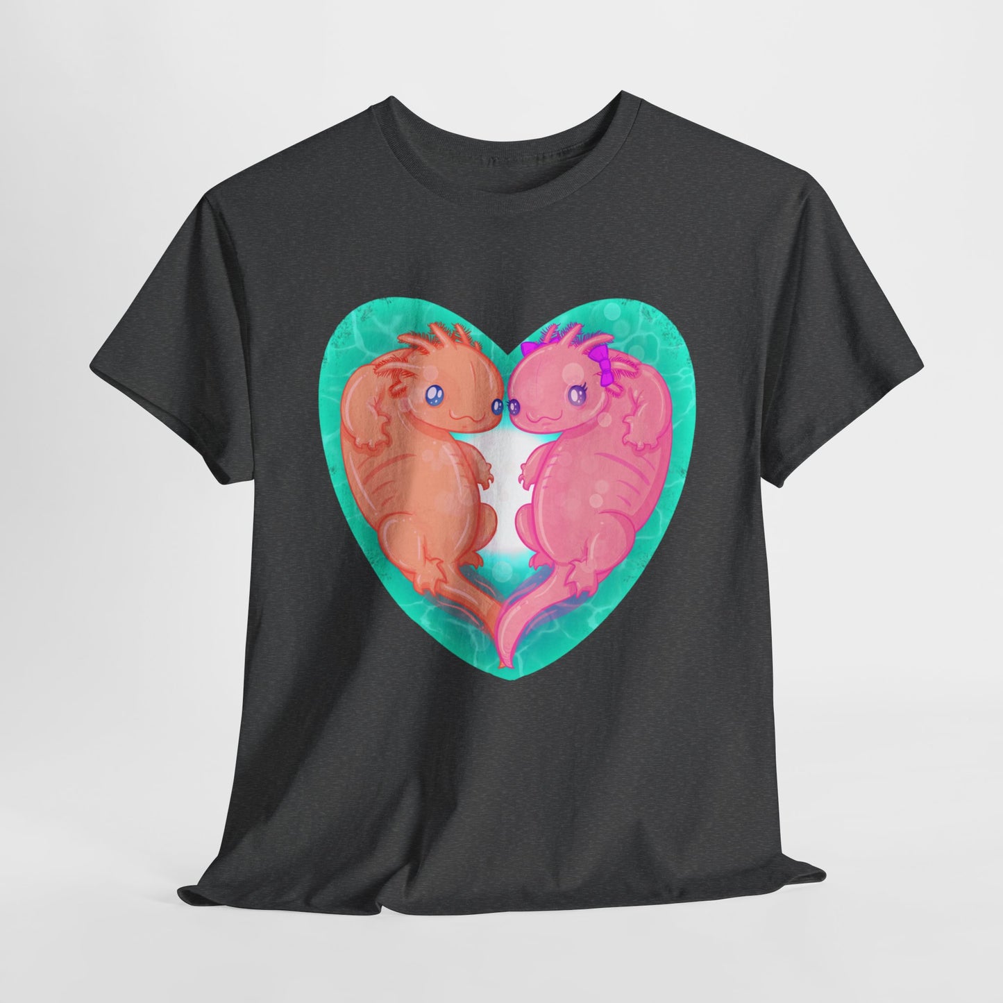 Axolotls In Love Unisex Heavy Cotton Tee