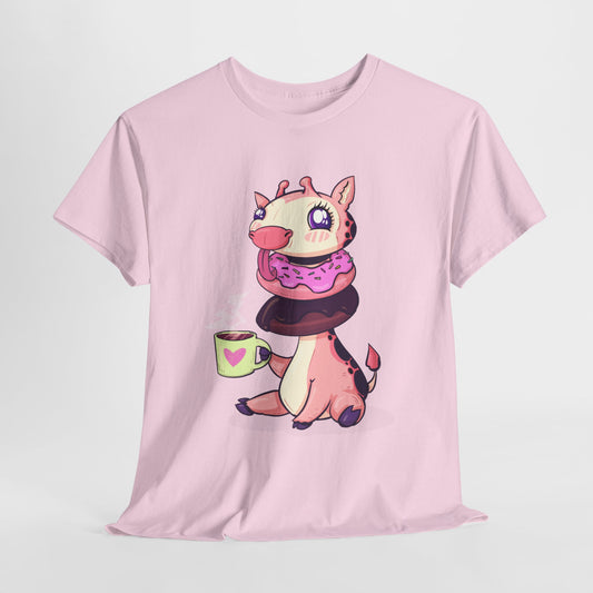 Giraffe Donuts Unisex Heavy Cotton Tee