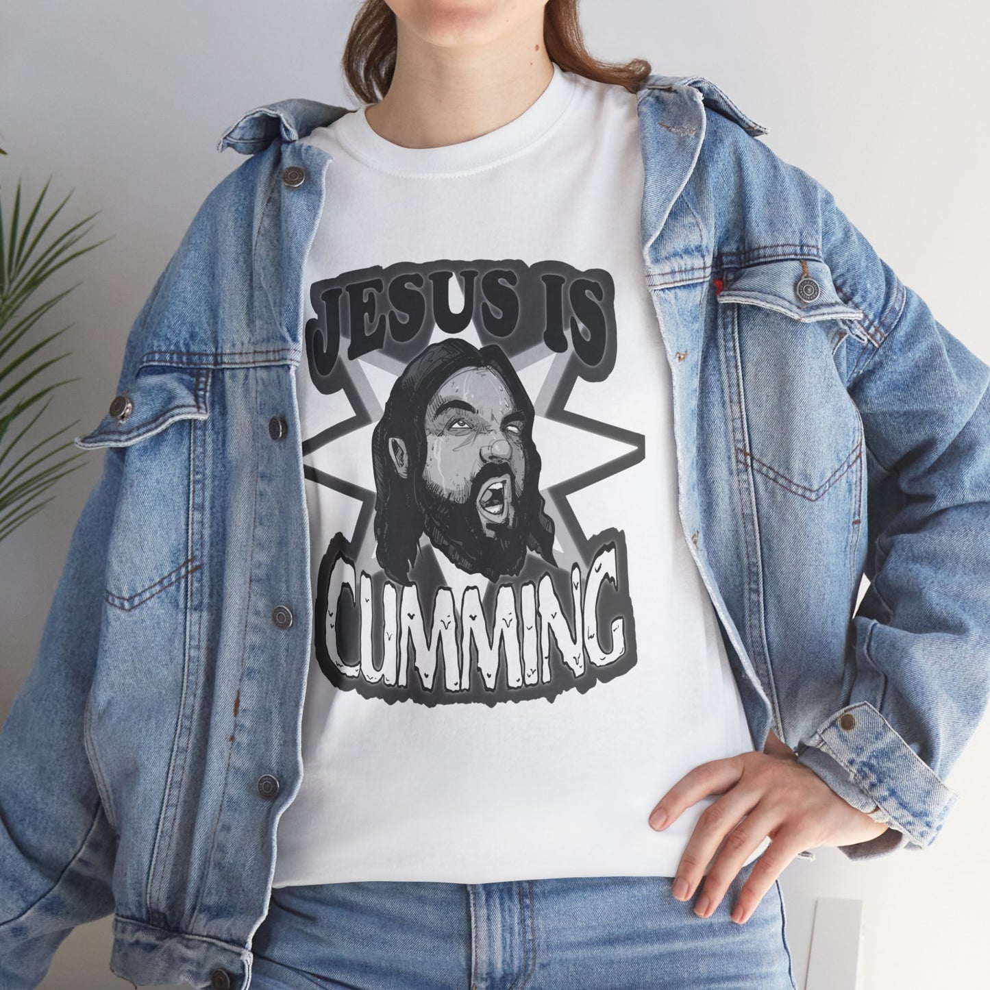 Jesus Is Cumming Unisex Heavy Cotton Tee