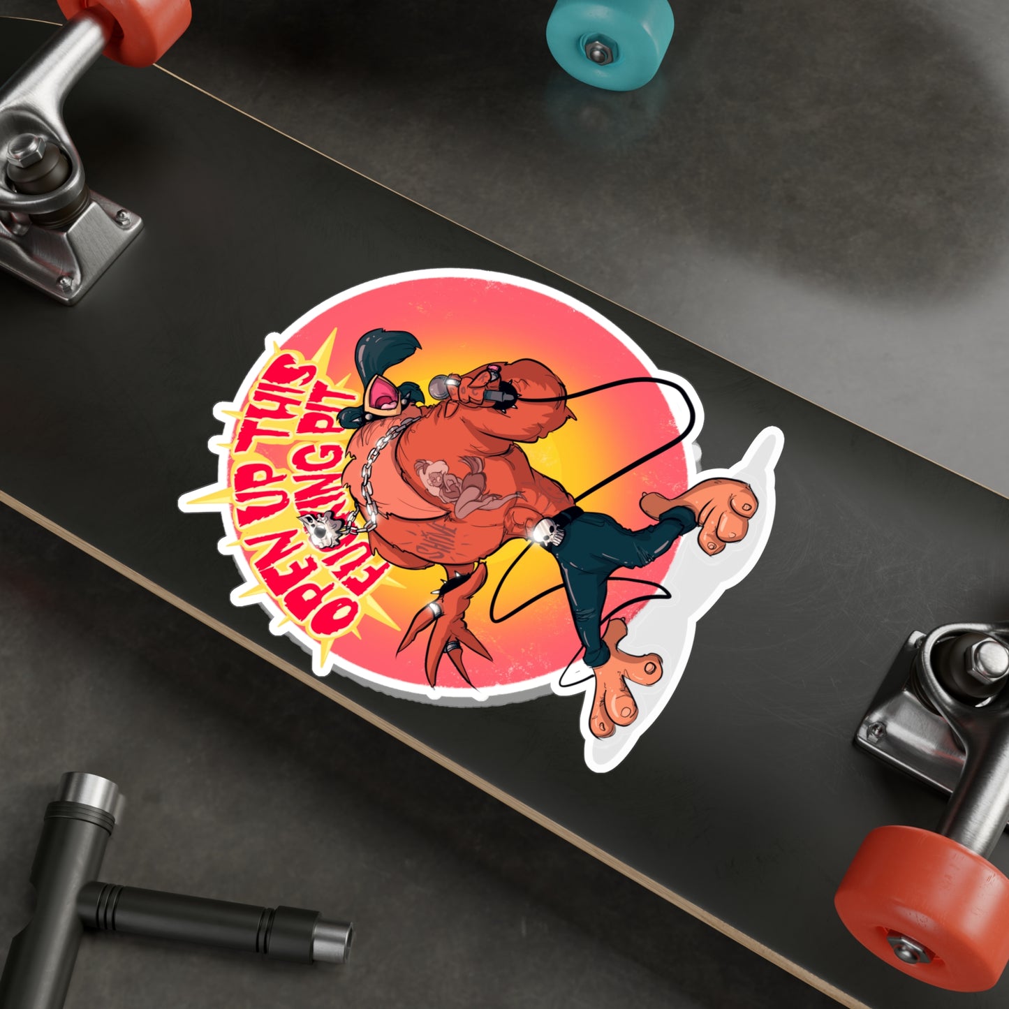 Metal Rooster Kiss-Cut Vinyl Decal