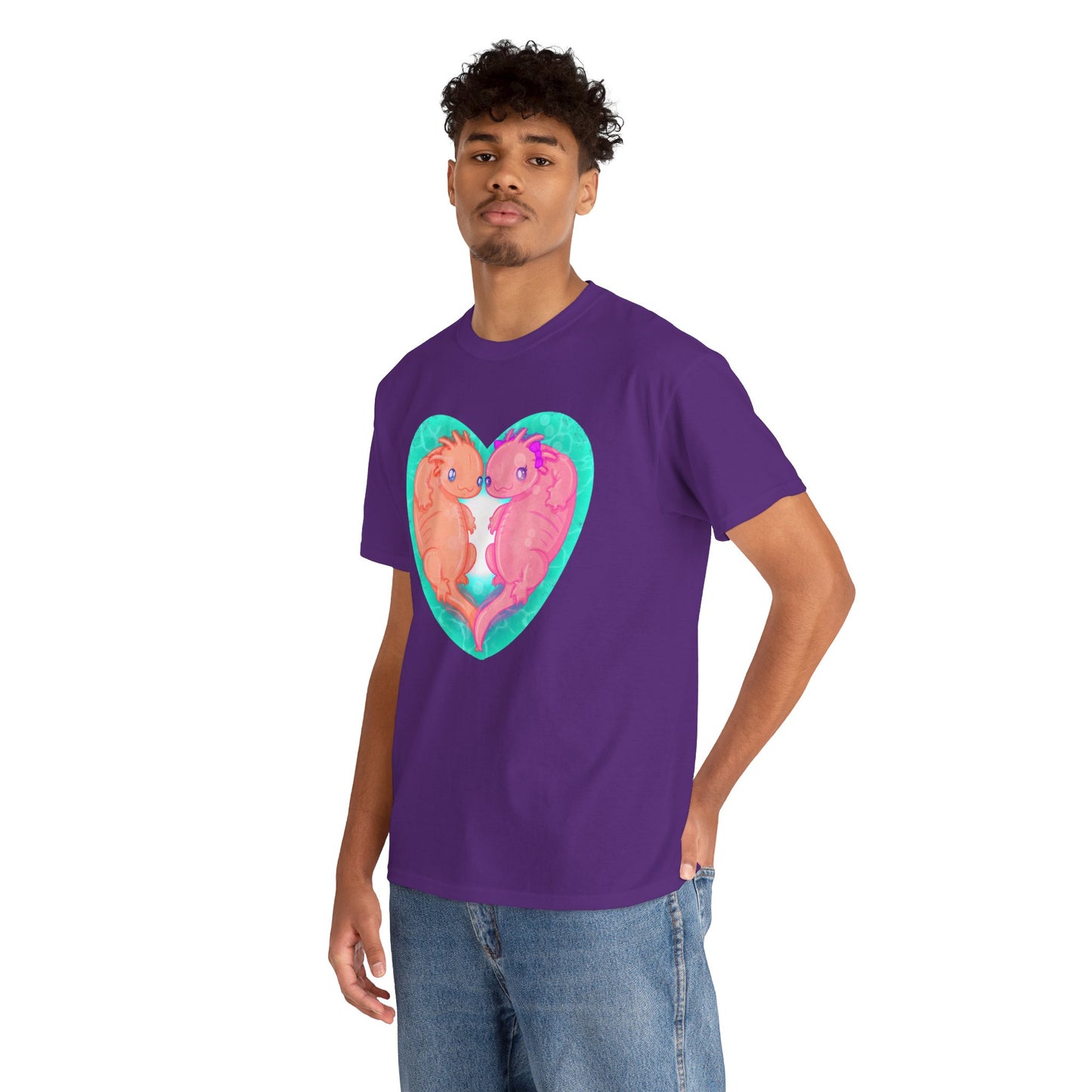 Axolotls In Love Unisex Heavy Cotton Tee