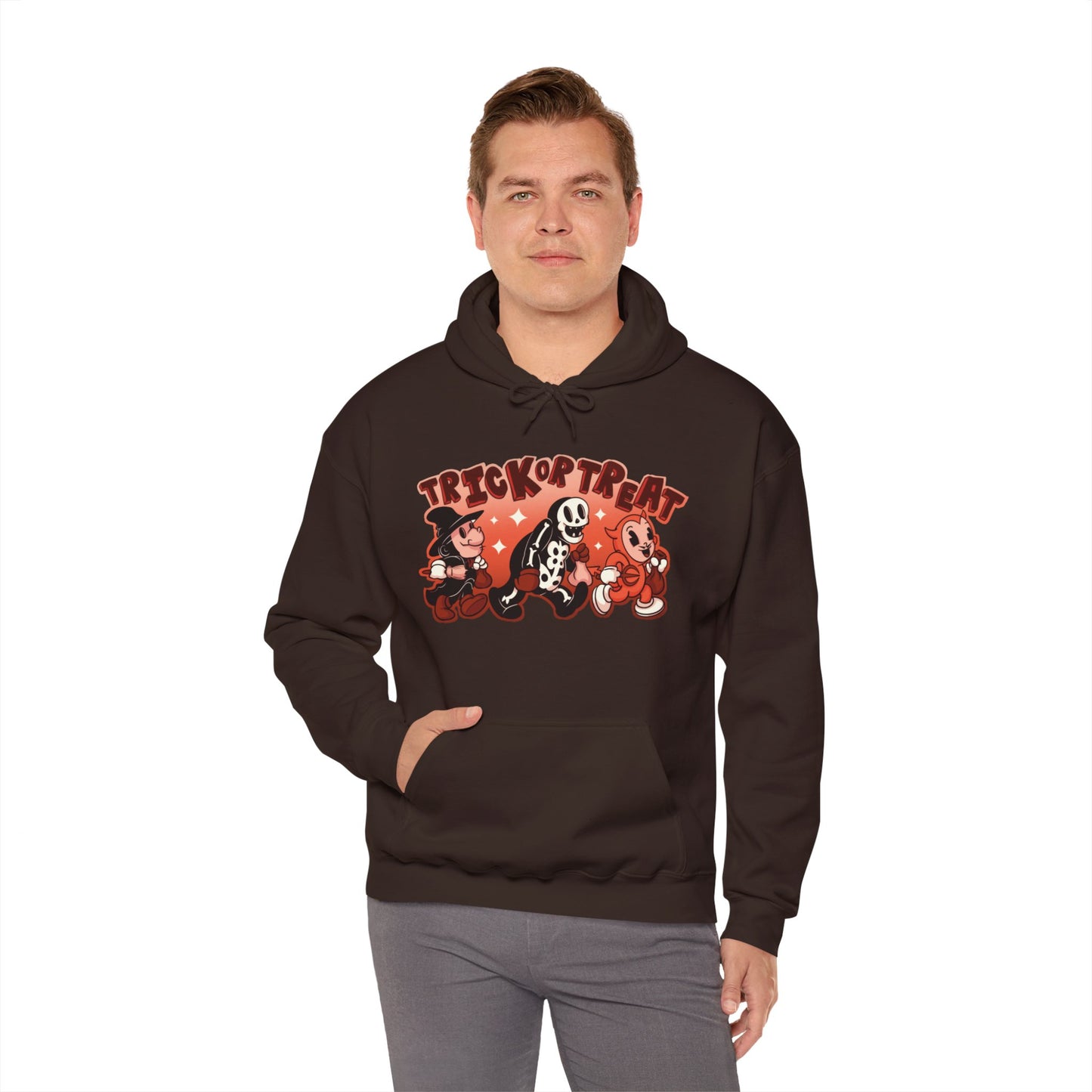Trick Or Treat Rubber Hose Unisex Heavy Blend Hooded Sweatshirt