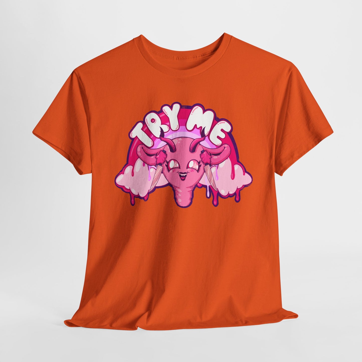 Try Me Uterus Unisex Heavy Cotton Tee
