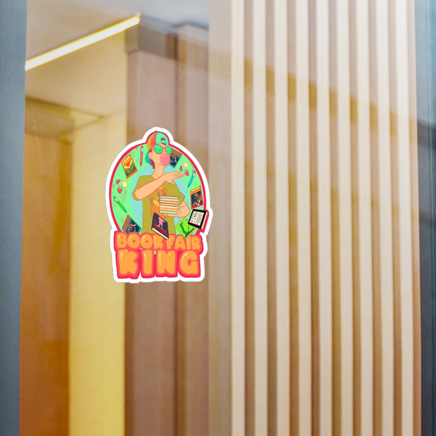 Book Fair King Kiss-Cut Vinyl Decal