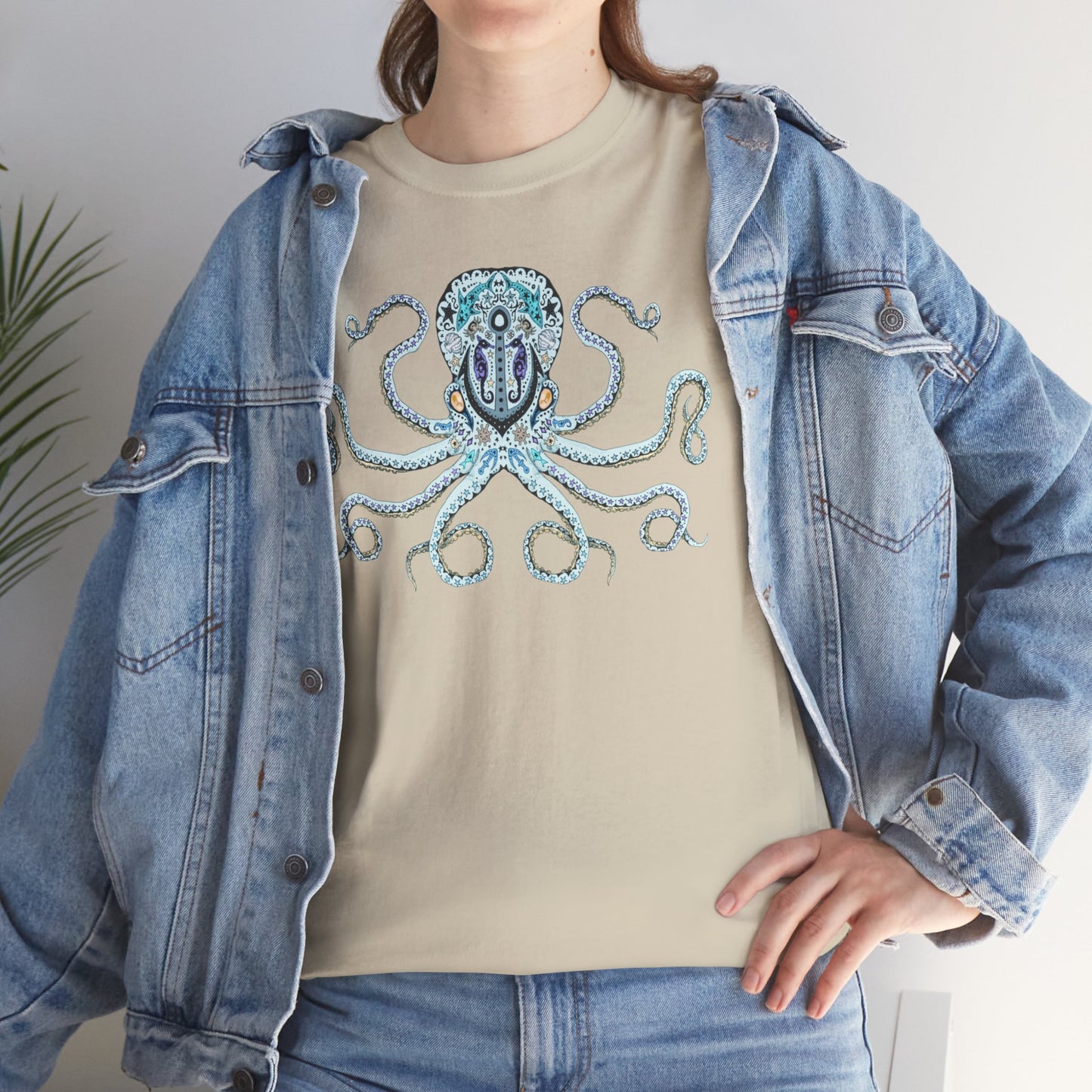 Octopus Sugar Skull Unisex Heavy Cotton Tee