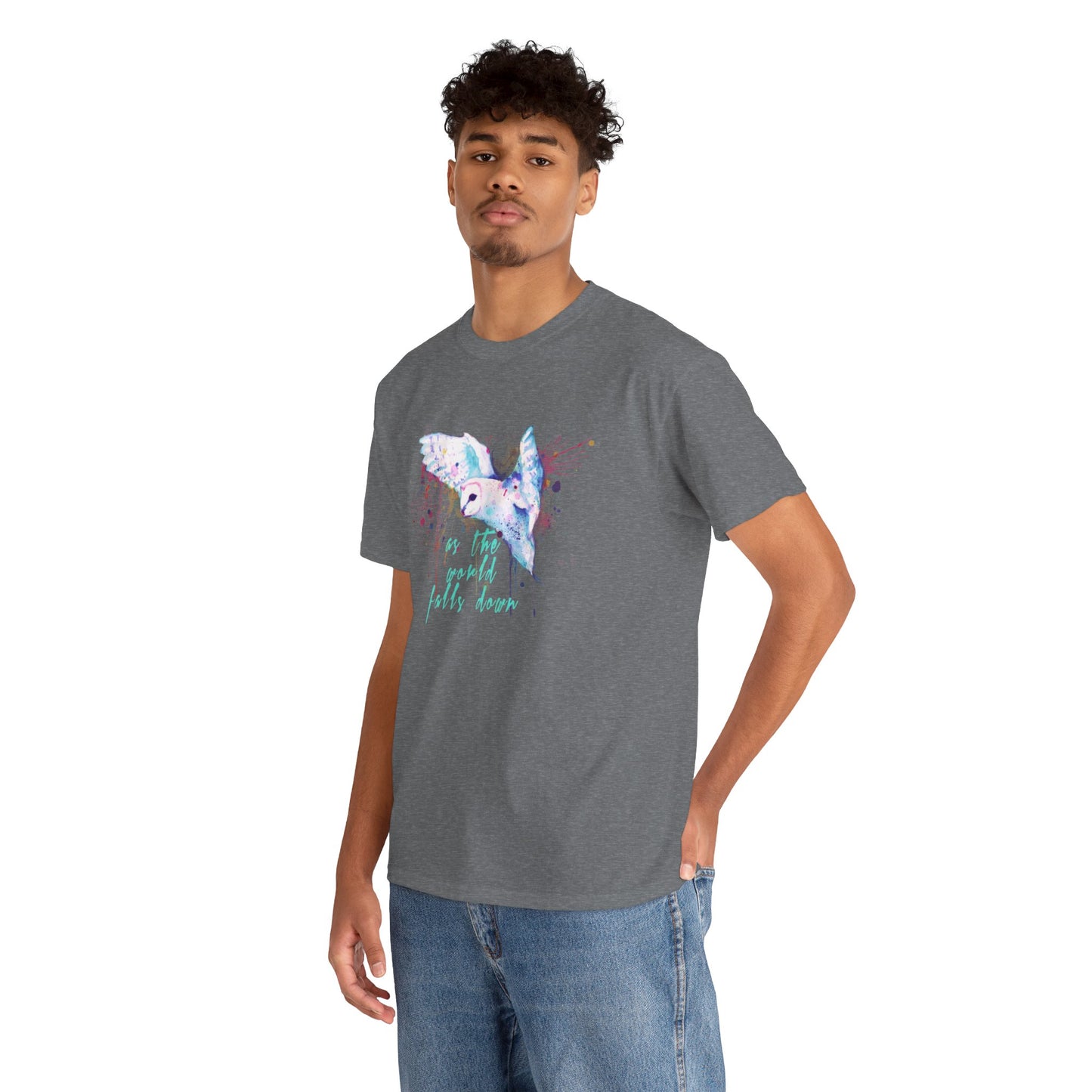Rainbow Barn Owl (Goblin Variant) Unisex Heavy Cotton Tee
