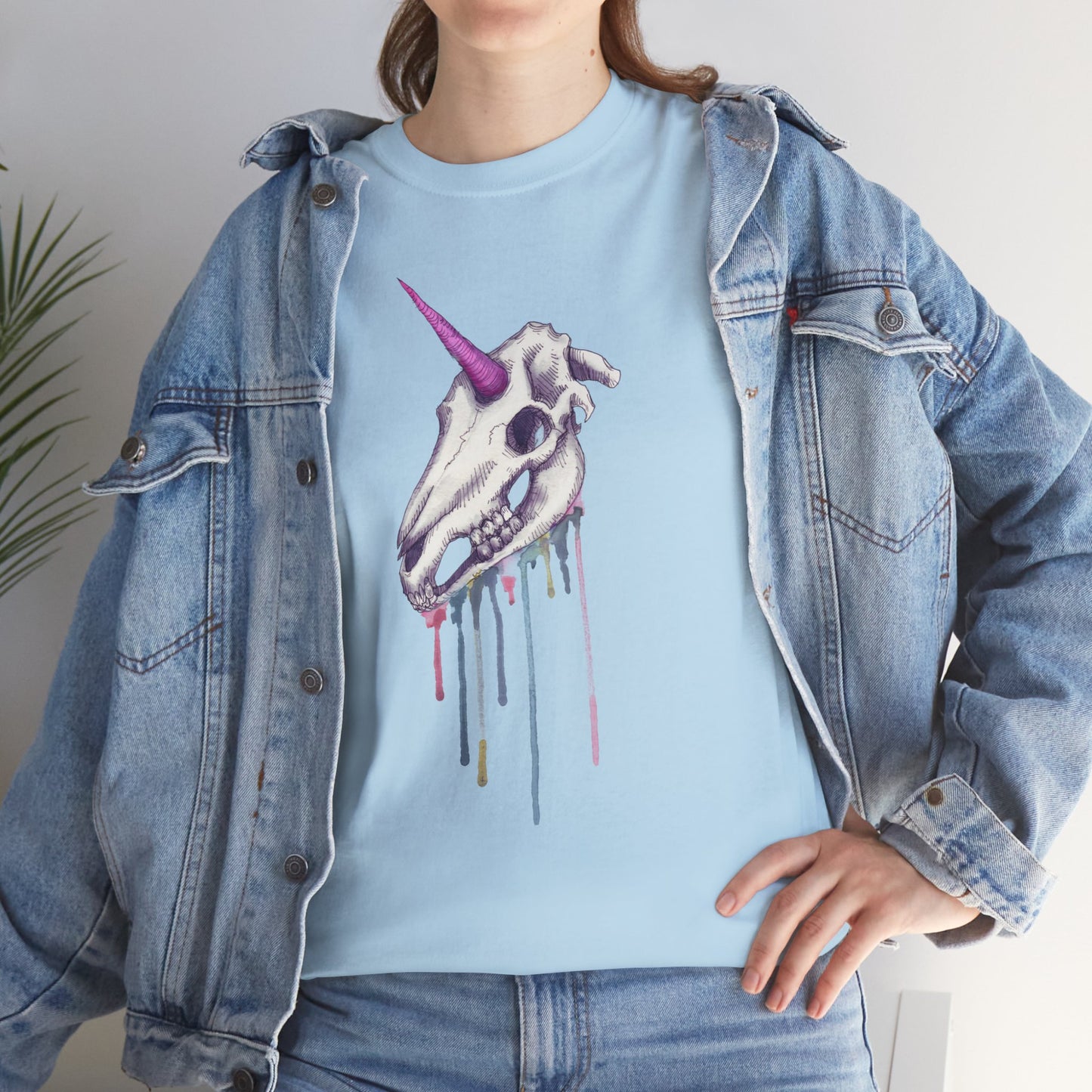 Unicorn Skull Unisex Heavy Cotton Tee