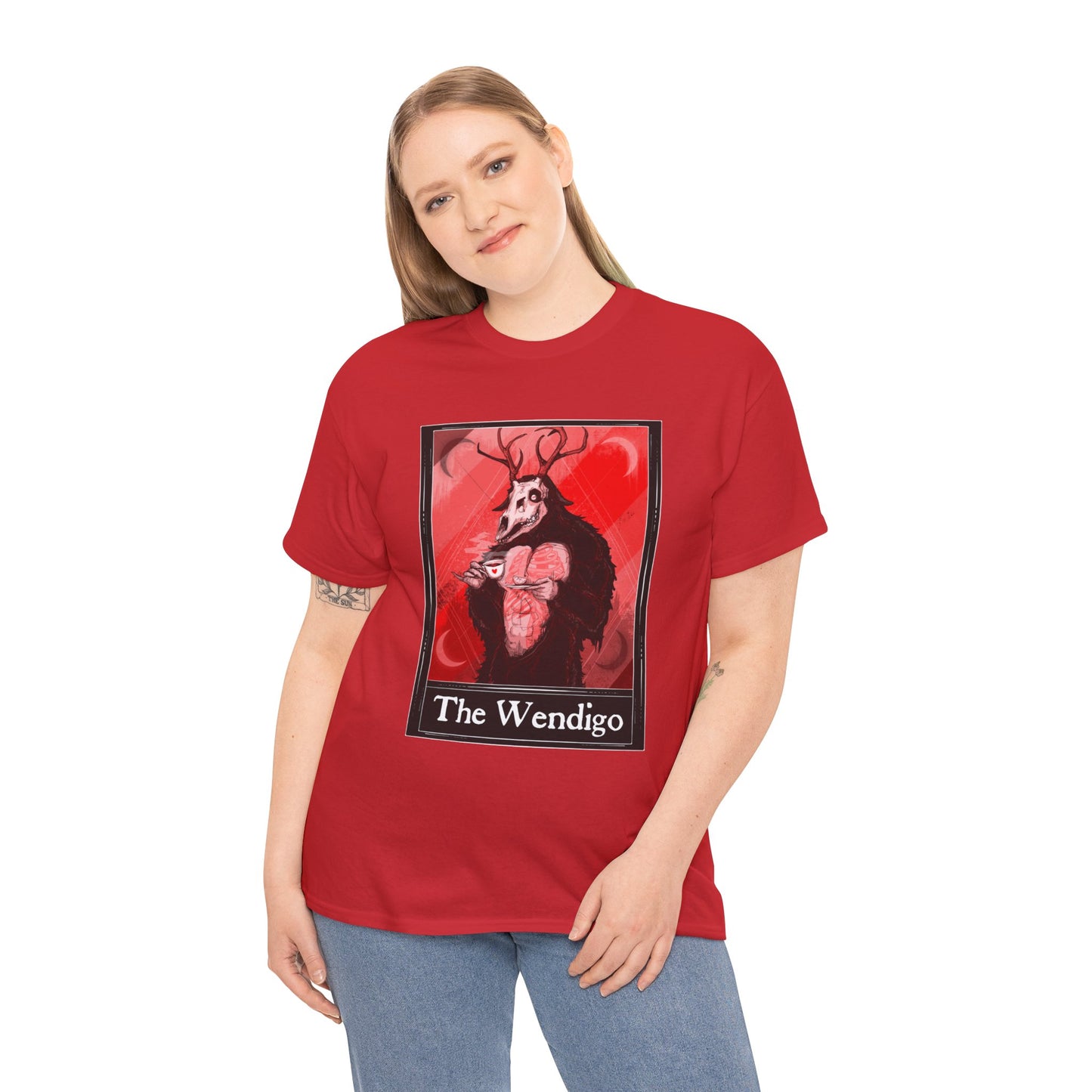 The Wendigo Tarot (Front & Back Print) Unisex Heavy Cotton Tee