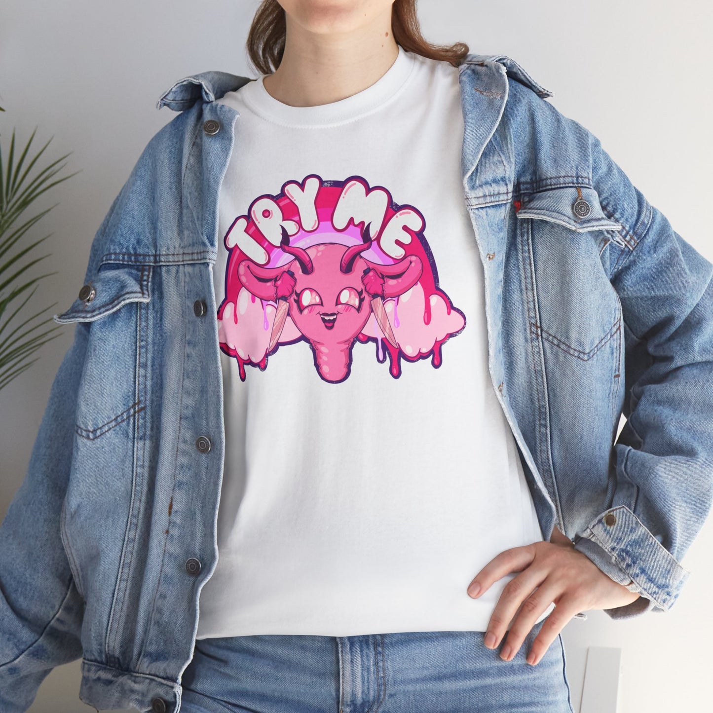 Try Me Uterus Unisex Heavy Cotton Tee