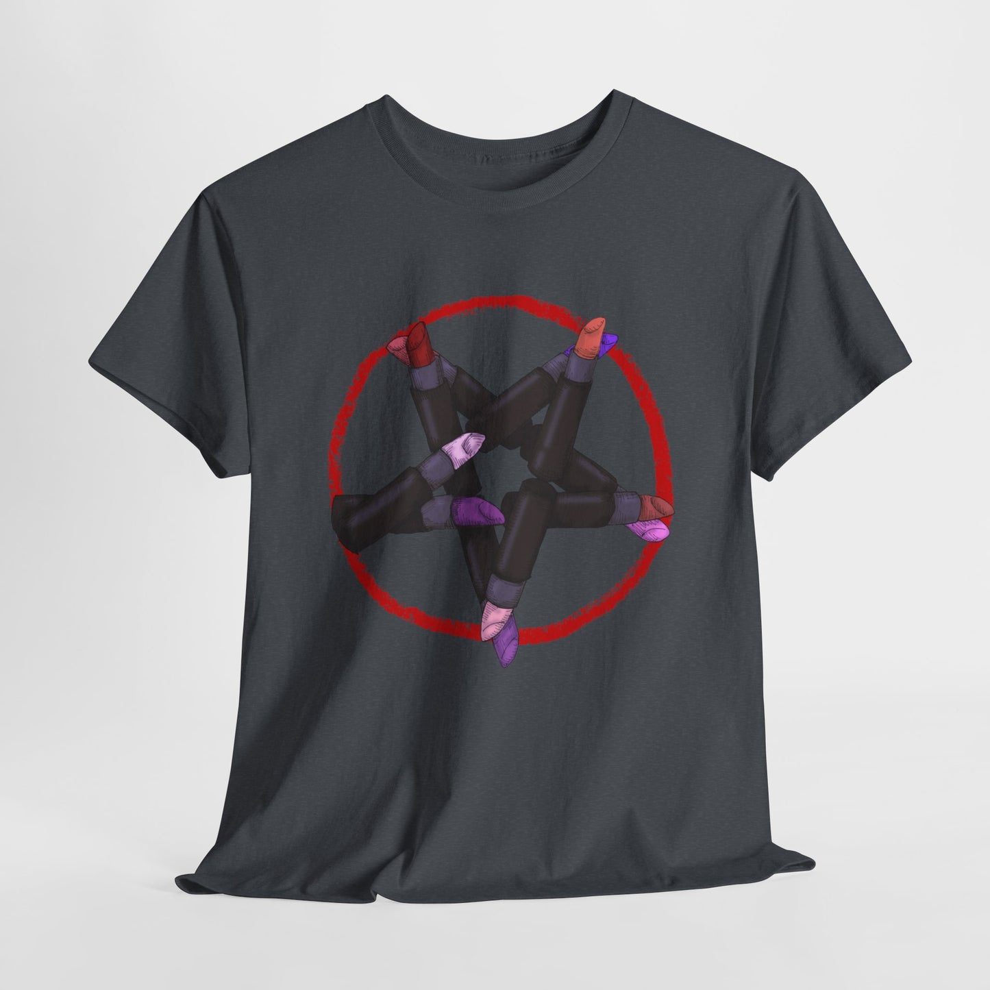 Lipstick Pentagram Unisex Heavy Cotton Tee