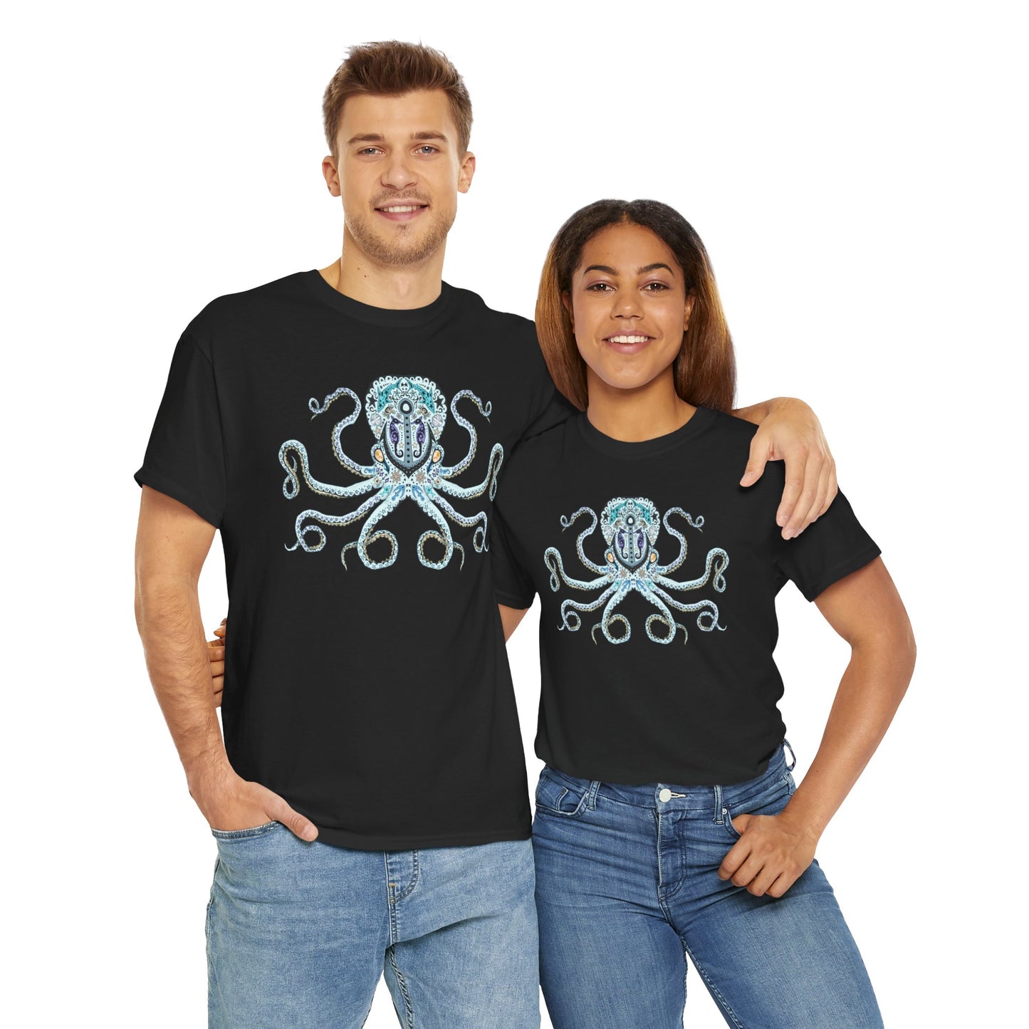 Octopus Sugar Skull Unisex Heavy Cotton Tee