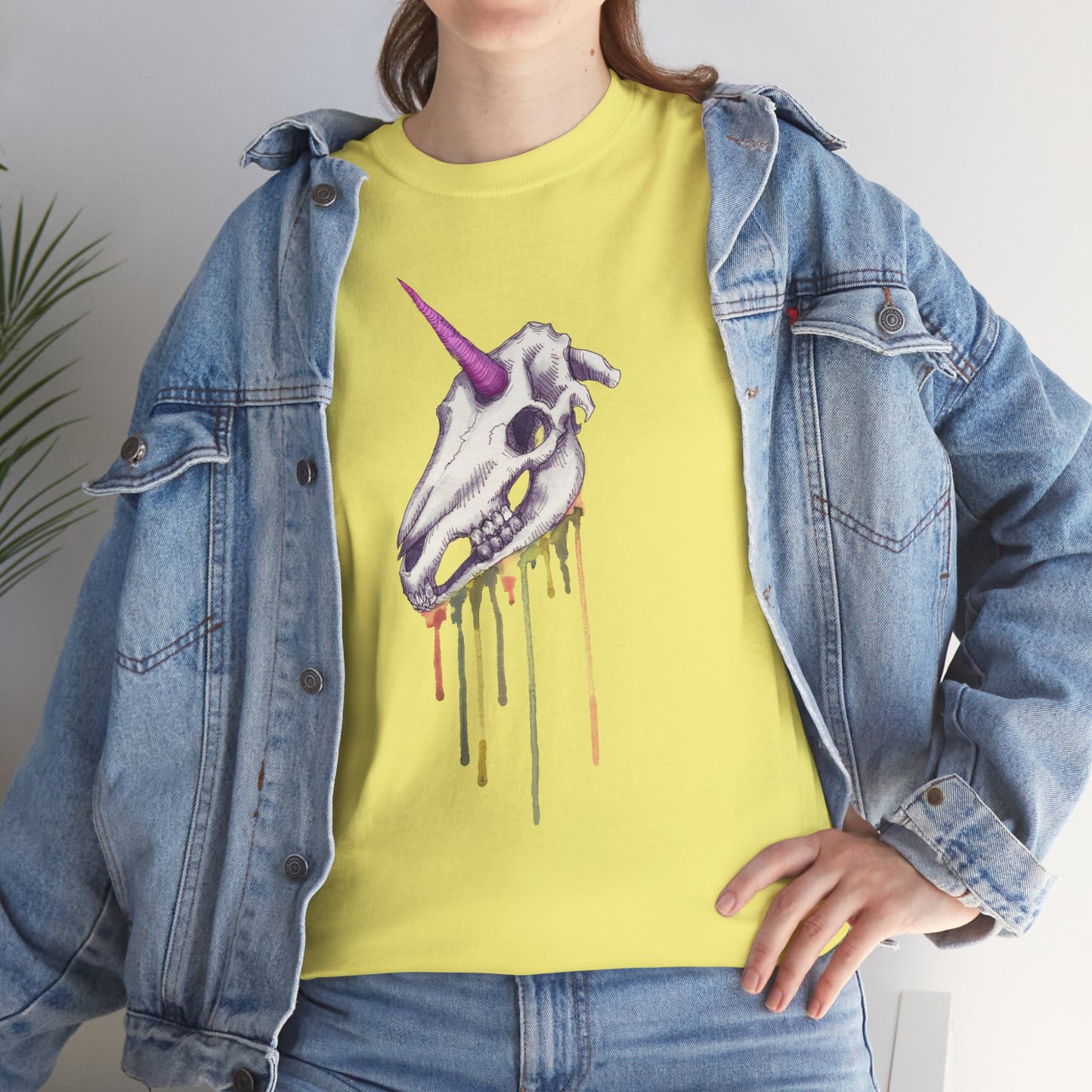 Unicorn Skull Unisex Heavy Cotton Tee