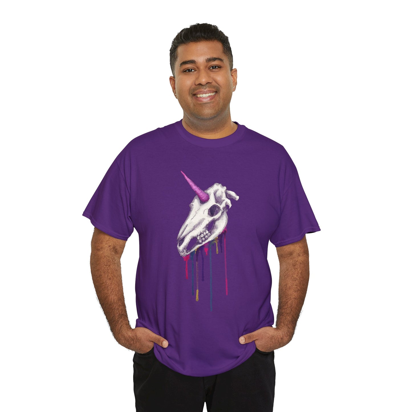 Unicorn Skull Unisex Heavy Cotton Tee