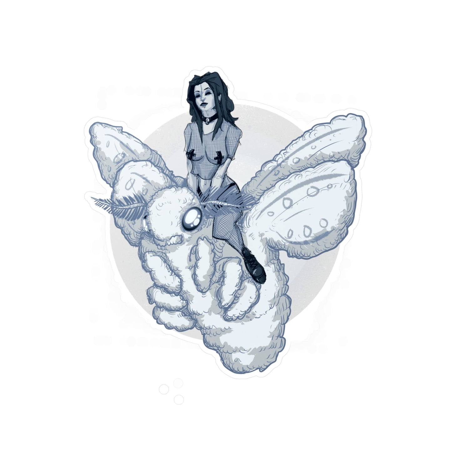 Goth On A Moth Kiss-Cut Vinyl Decal