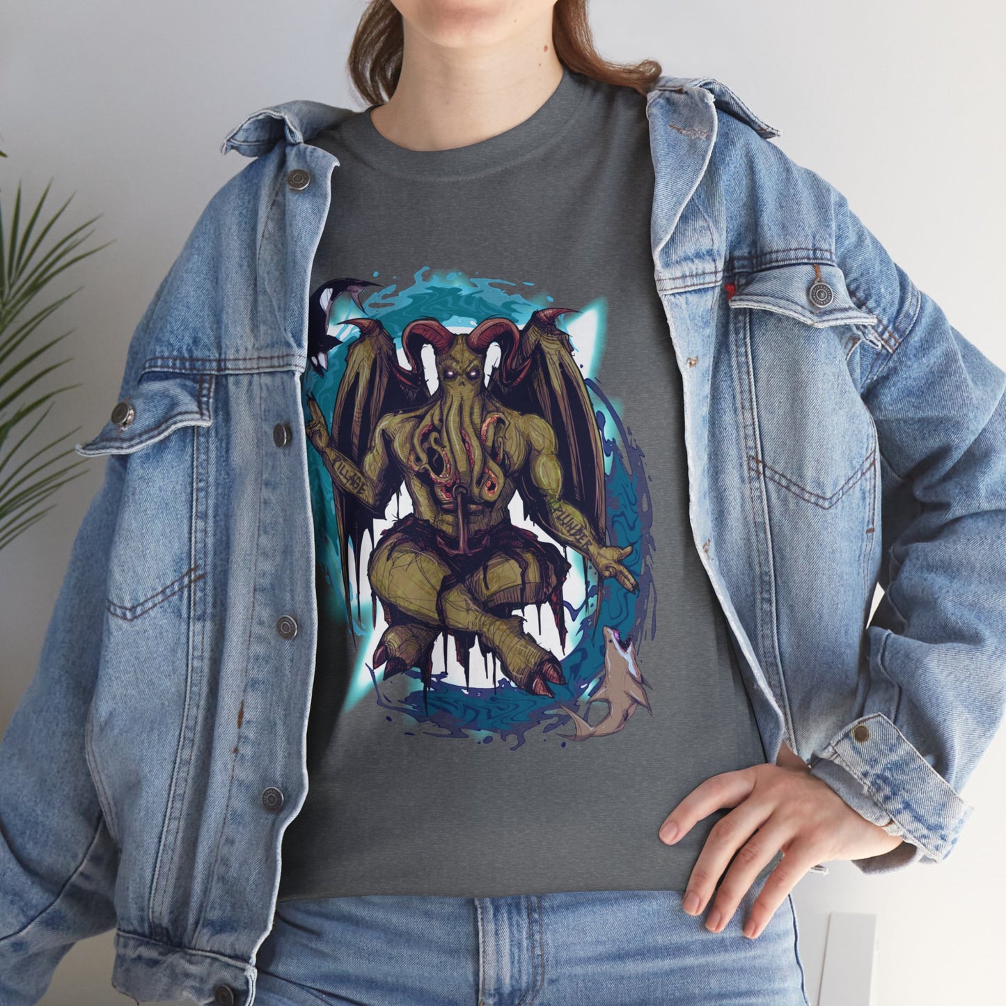 Baphomet Cthulhu Unisex Heavy Cotton Tee