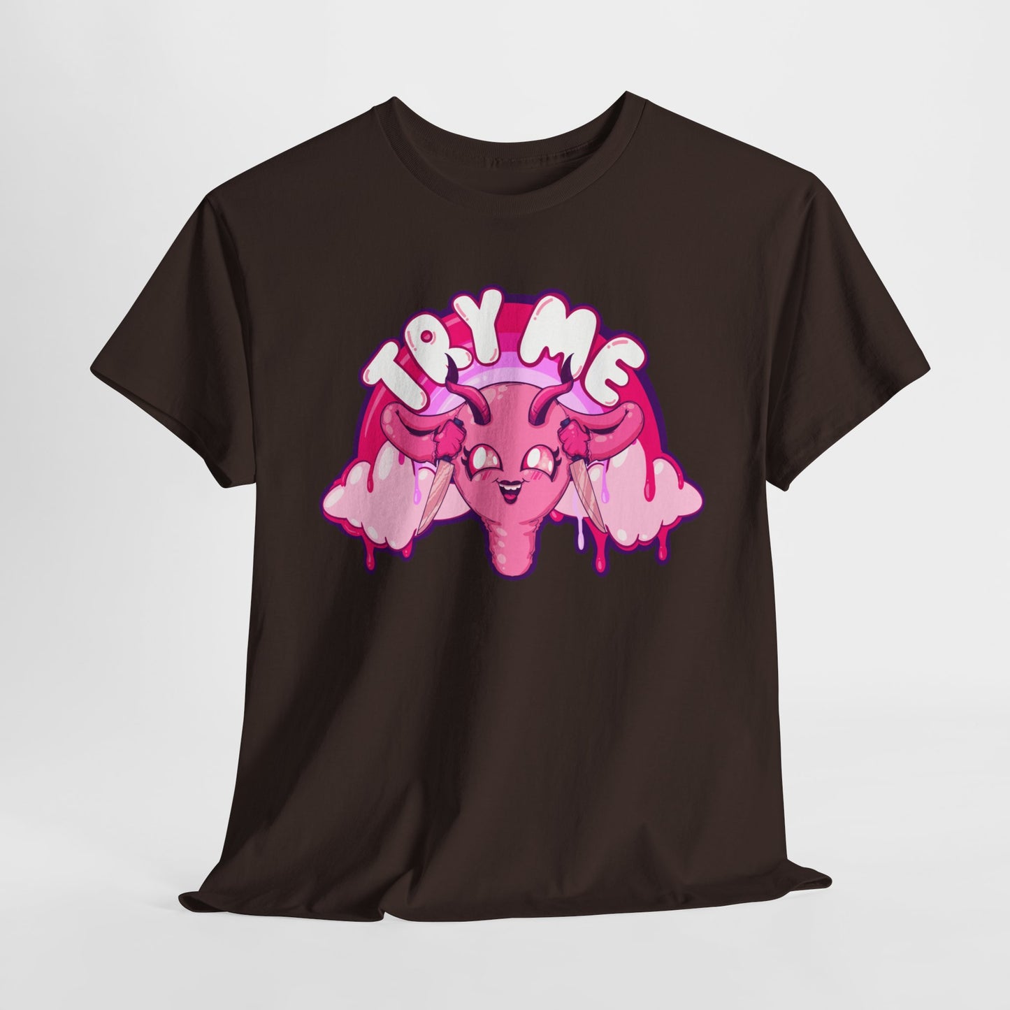 Try Me Uterus Unisex Heavy Cotton Tee