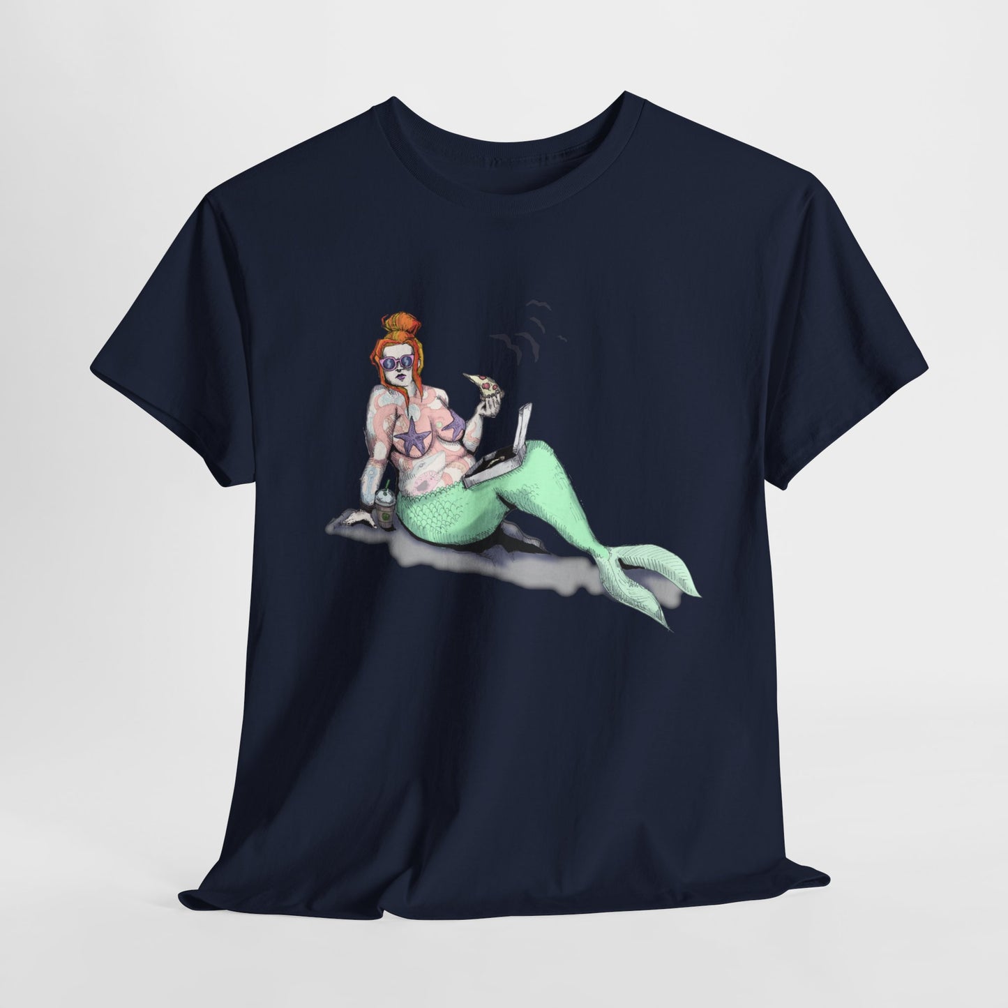 Pizza Mermaid Unisex Heavy Cotton Tee