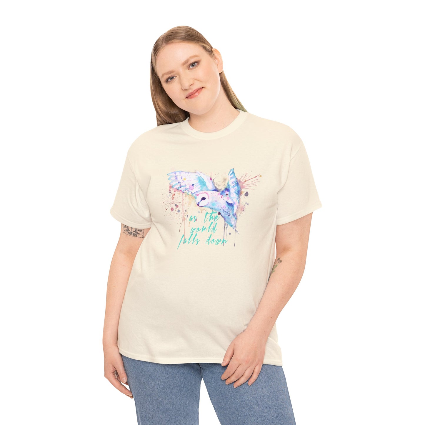 Rainbow Barn Owl (Goblin Variant) Unisex Heavy Cotton Tee