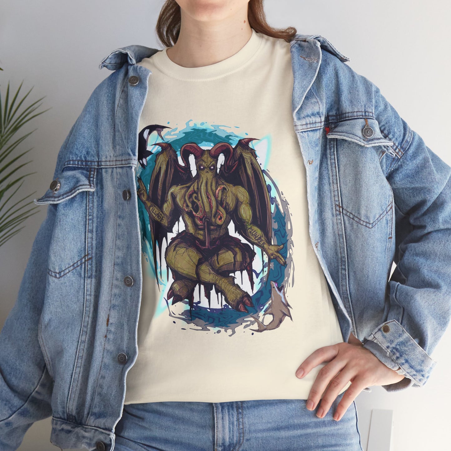 Baphomet Cthulhu Unisex Heavy Cotton Tee