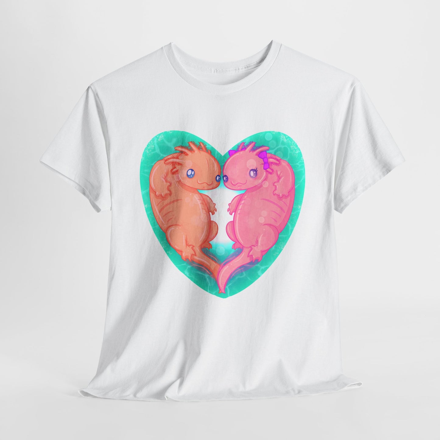 Axolotls In Love Unisex Heavy Cotton Tee