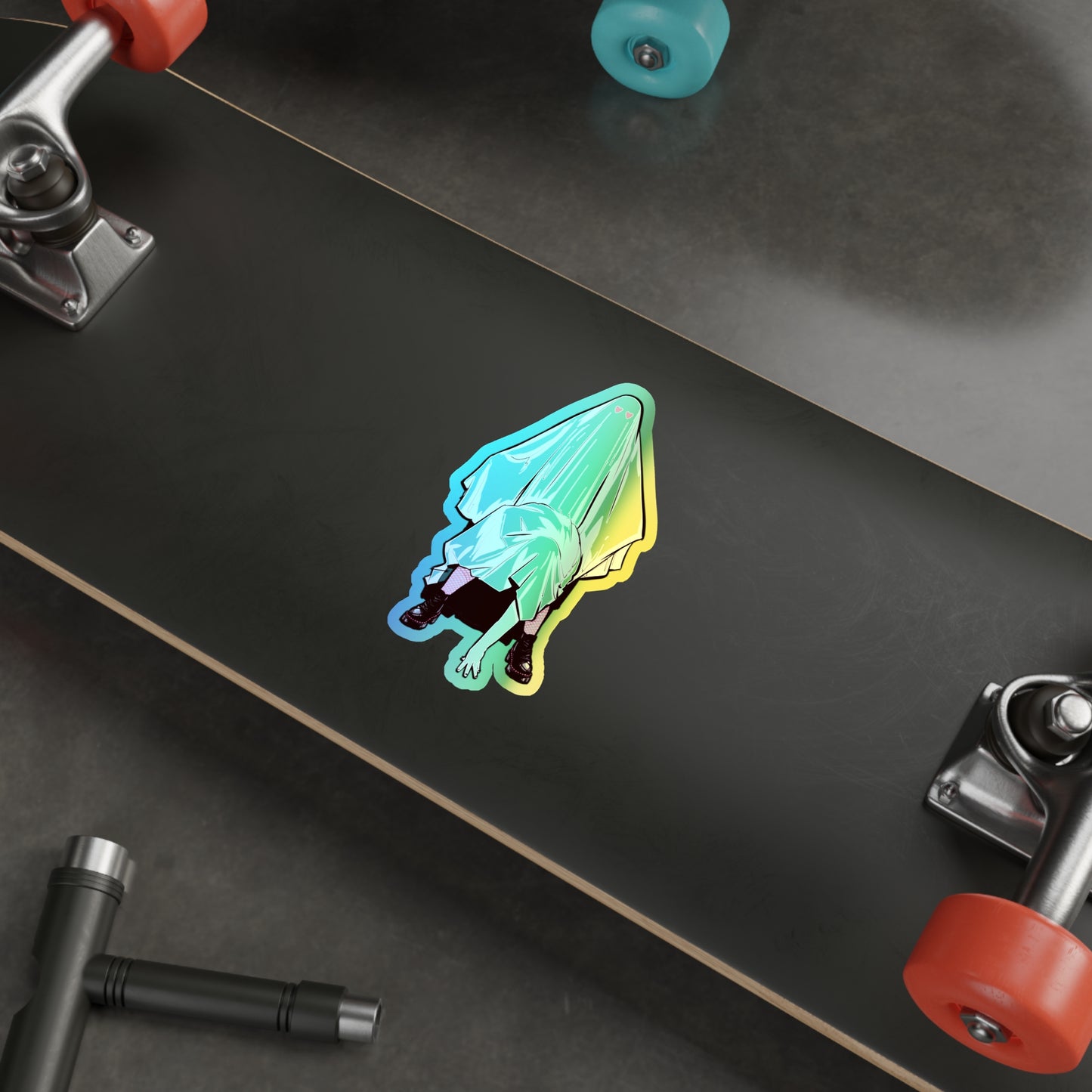 Two Headed Ghost Holographic Die-cut Stickers