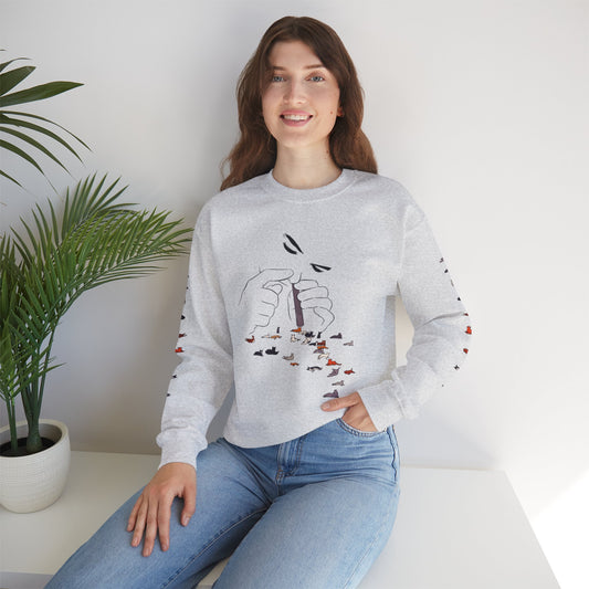 Serotonin Front + Back +Sleeve Print Unisex Heavy Blend Crewneck Sweatshirt