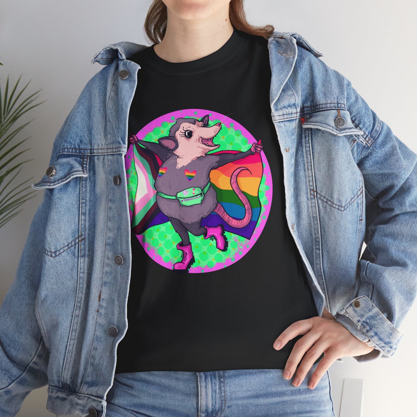 Pride Opossum Unisex Heavy Cotton Tee