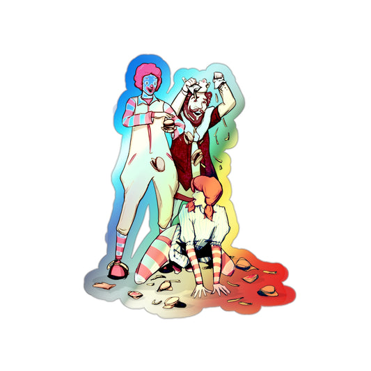 Burgers & Fries Holographic Die-cut Stickers