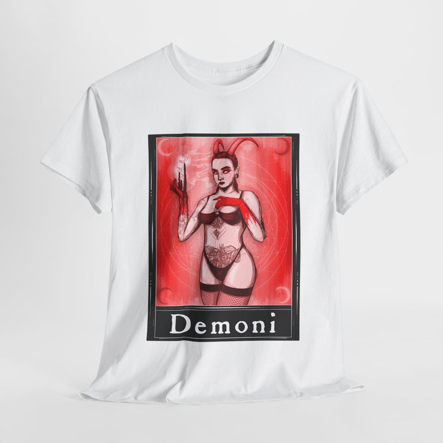 Demoni Tarot (Front & Back Print) Unisex Heavy Cotton Tee