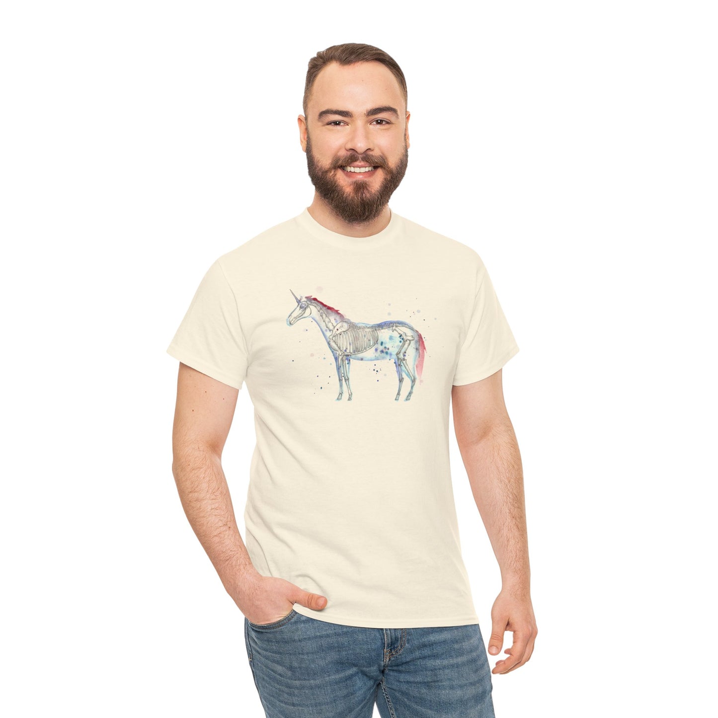 Unicorn Skeleton Unisex Heavy Cotton Tee
