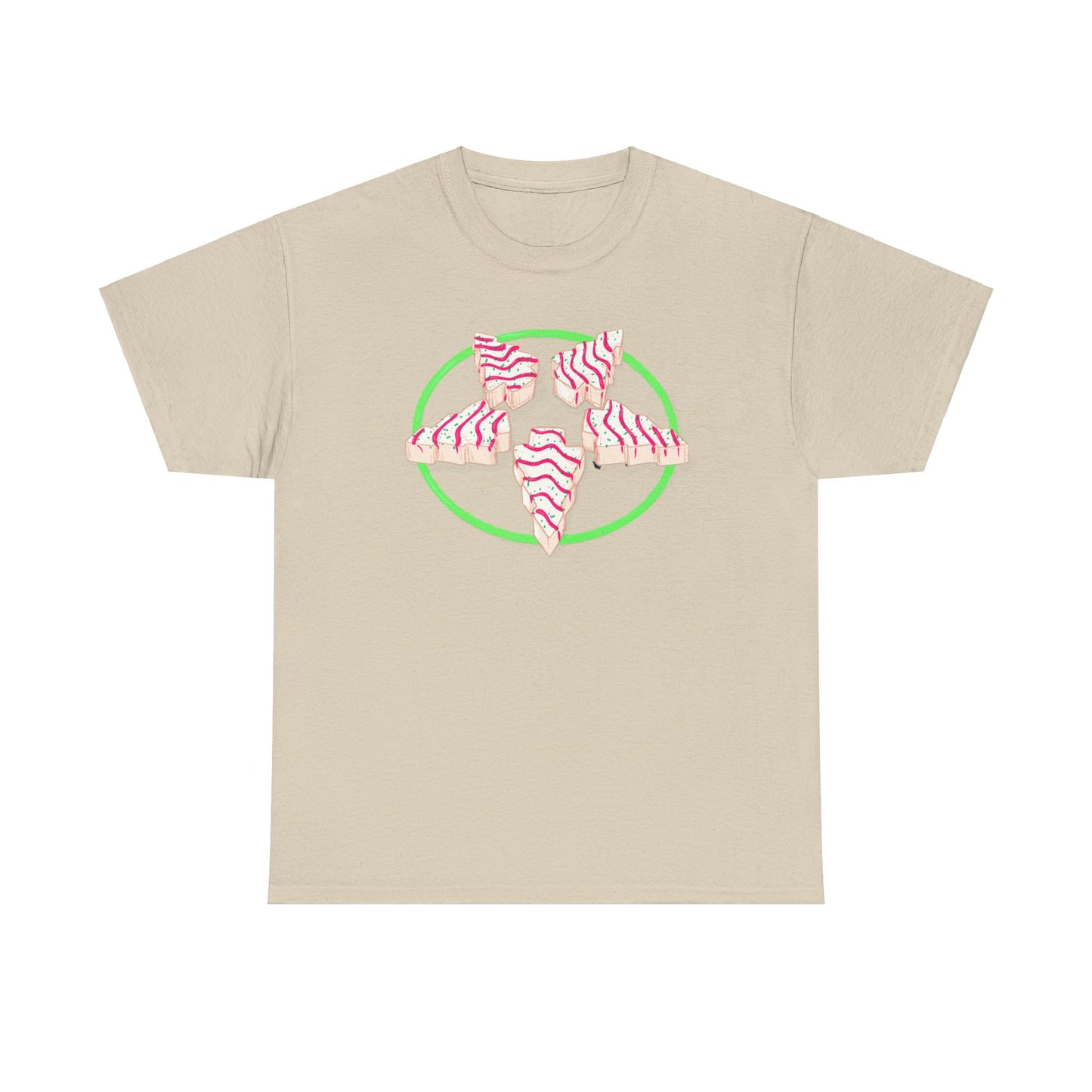 Christmas Tree Pentagram Cake Unisex Heavy Cotton Tee