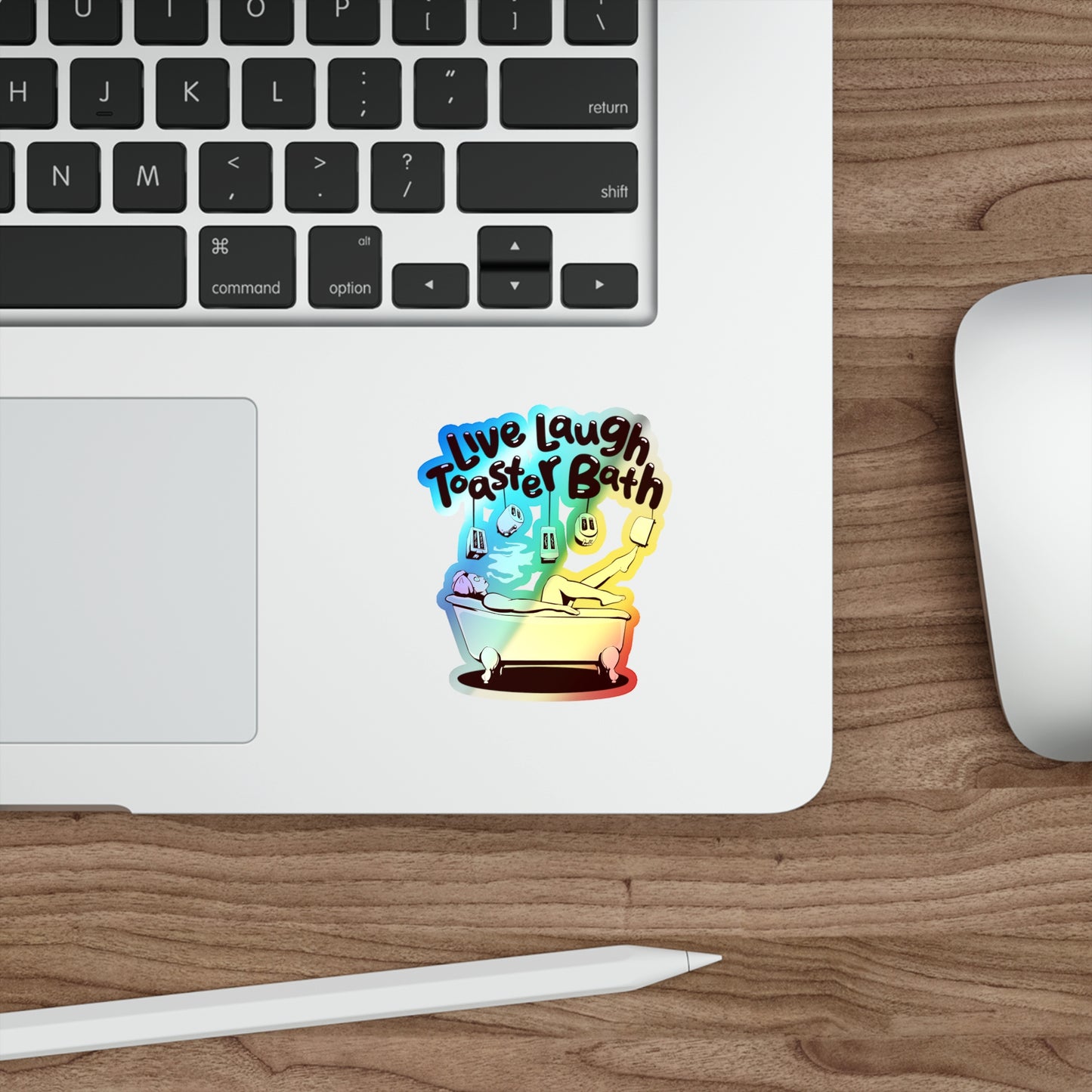 Toaster Bath Holographic Die-cut Stickers