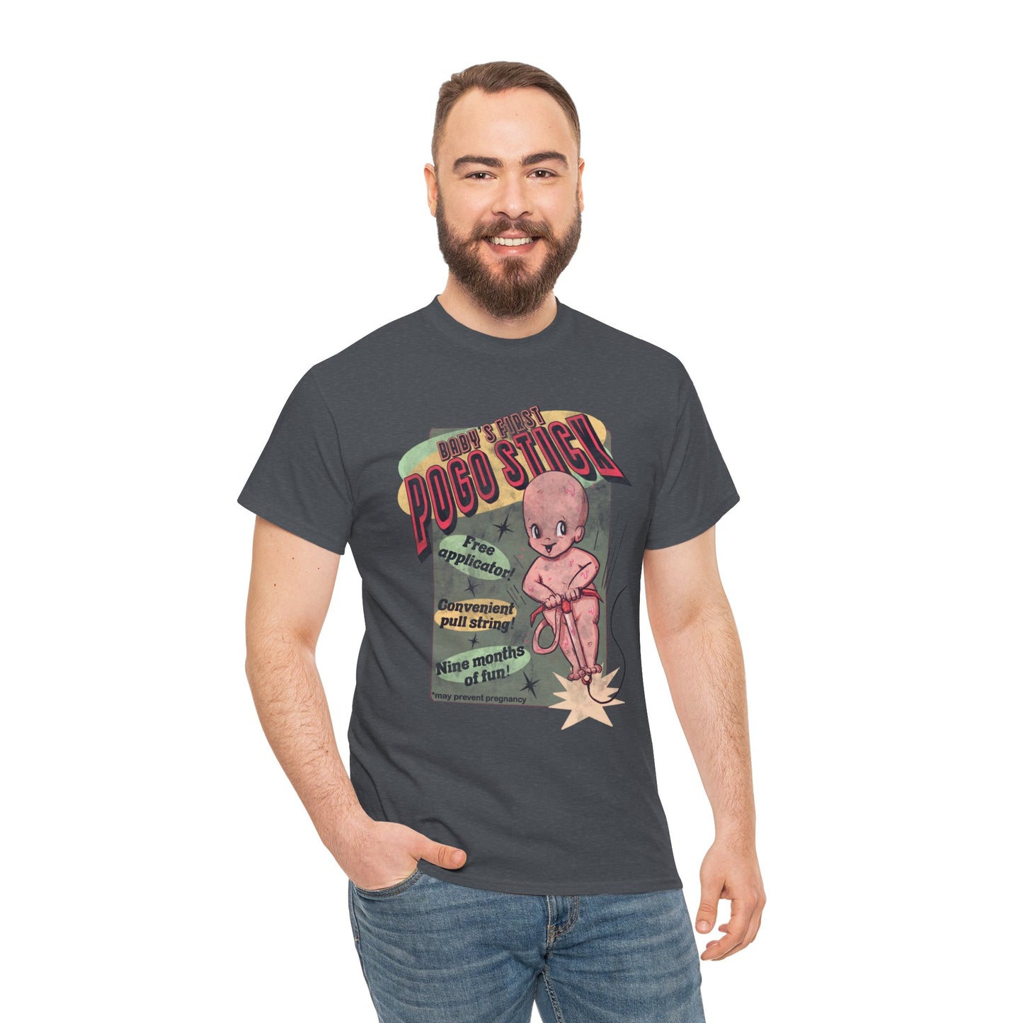 Baby's First Pogo Stick Unisex Heavy Cotton Tee