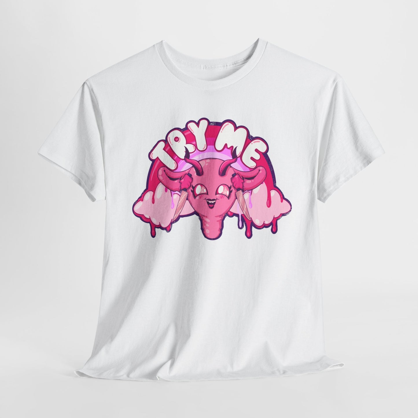 Try Me Uterus Unisex Heavy Cotton Tee
