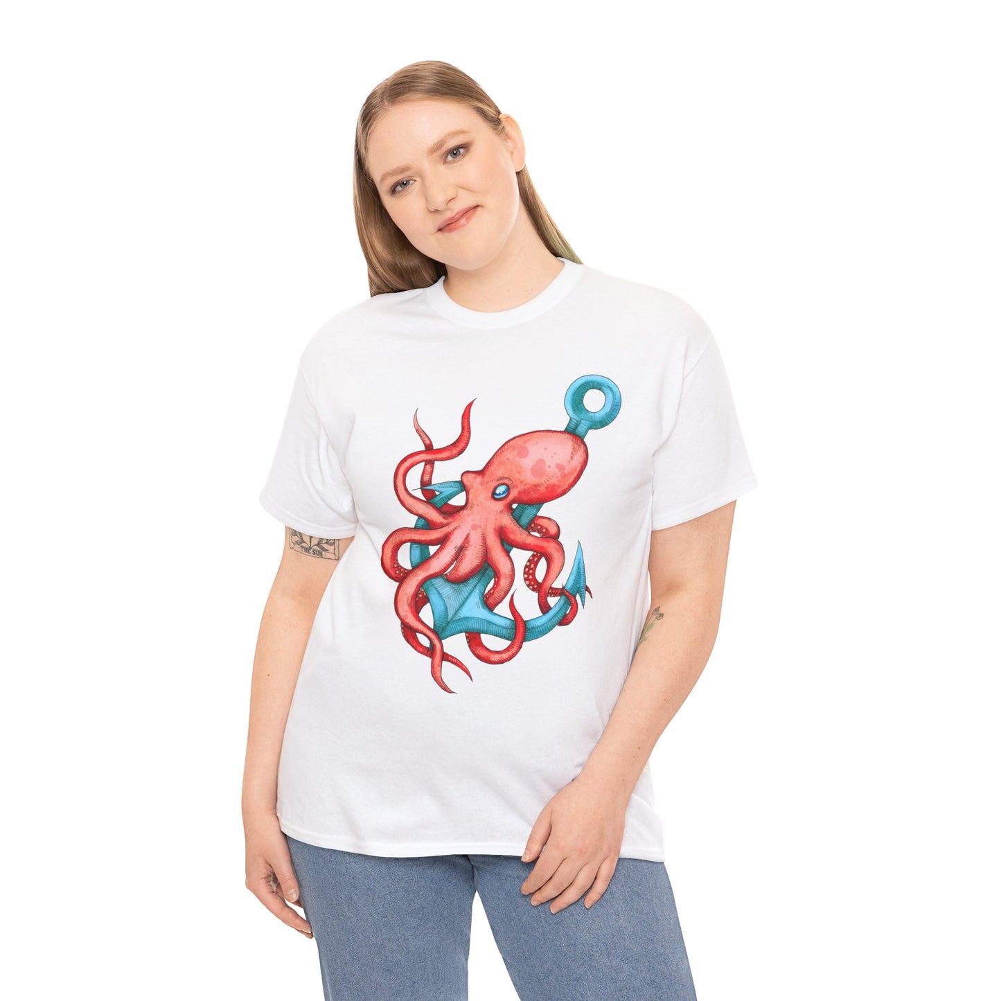 Octopus Anchor Unisex Heavy Cotton Tee