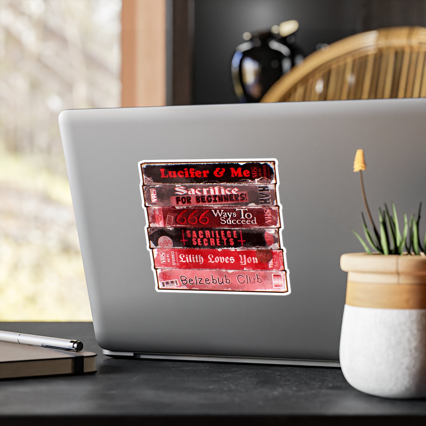 Satanic VHS Kiss-Cut Vinyl Decal