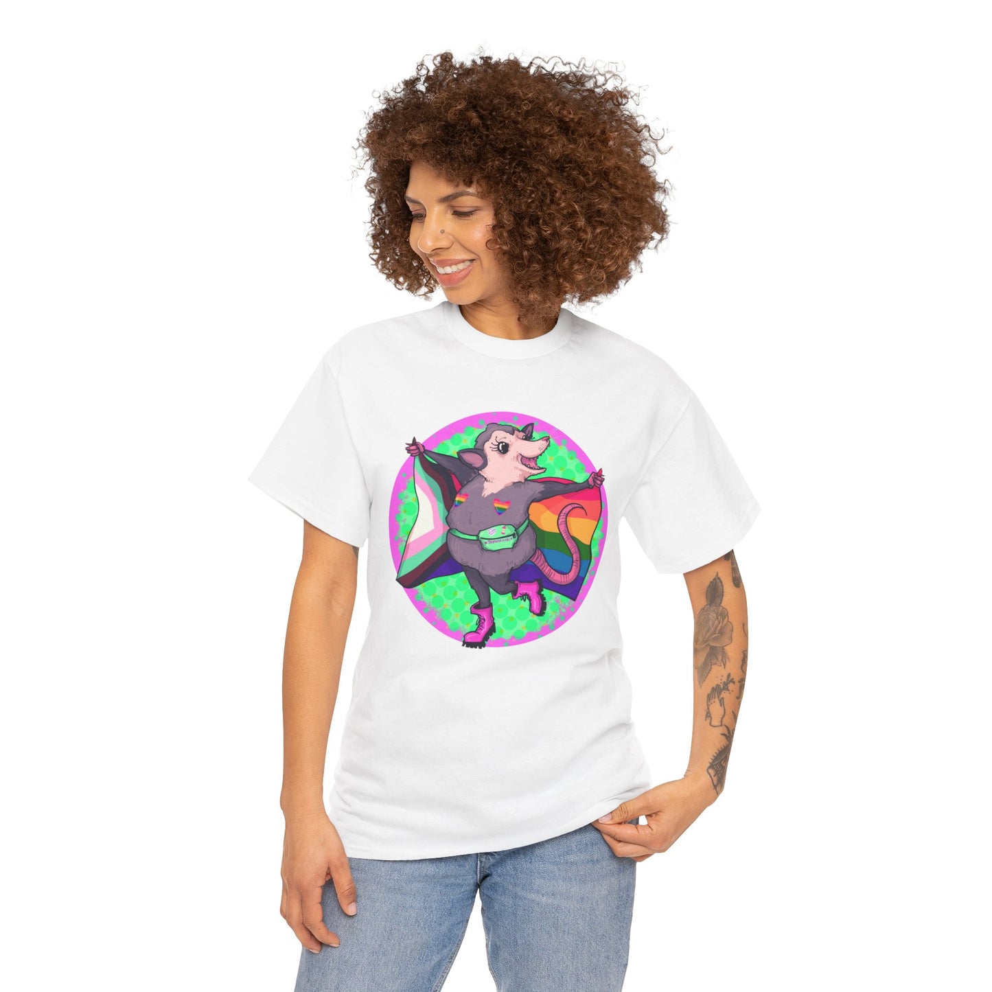 Pride Opossum Unisex Heavy Cotton Tee