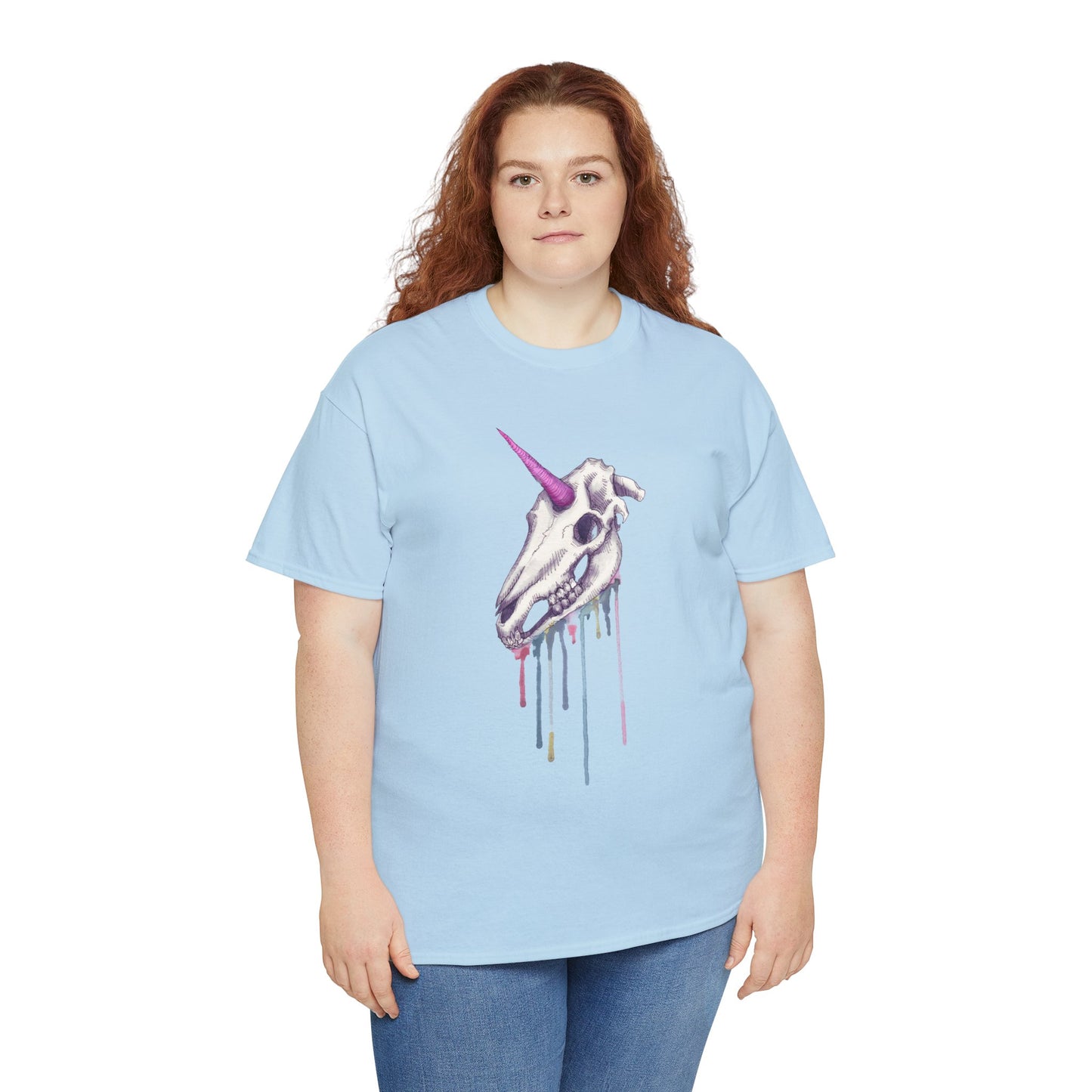 Unicorn Skull Unisex Heavy Cotton Tee
