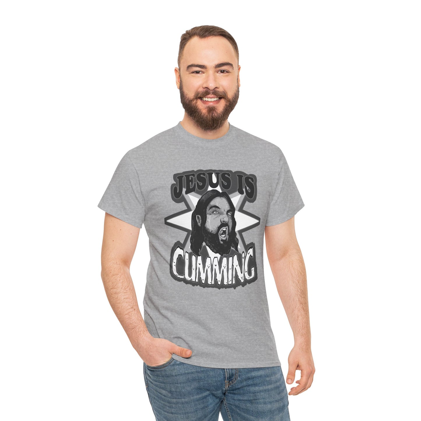 Jesus Is Cumming Unisex Heavy Cotton Tee
