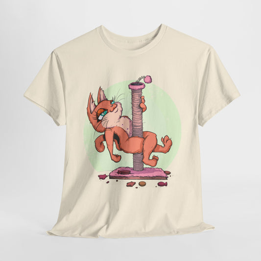 Scratching Pole Unisex Heavy Cotton Tee