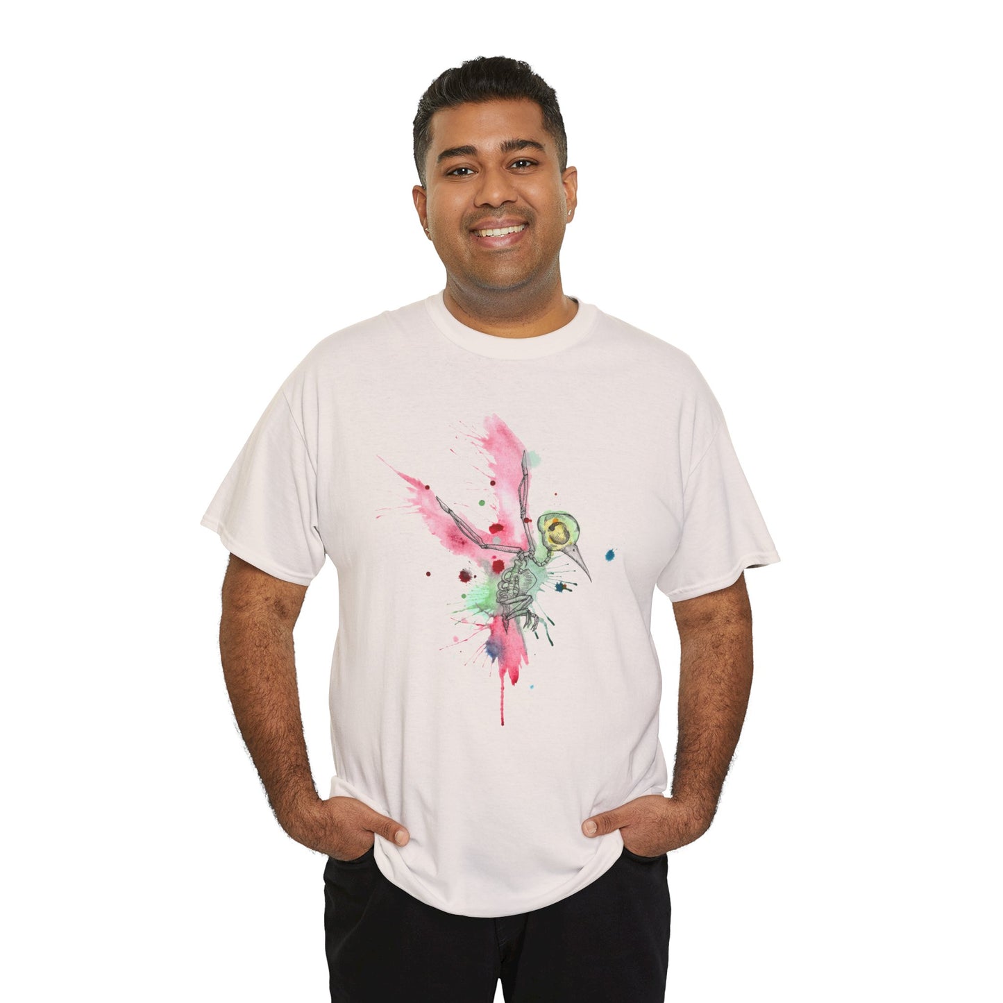 Watercolor Hummingbird Unisex Heavy Cotton Tee
